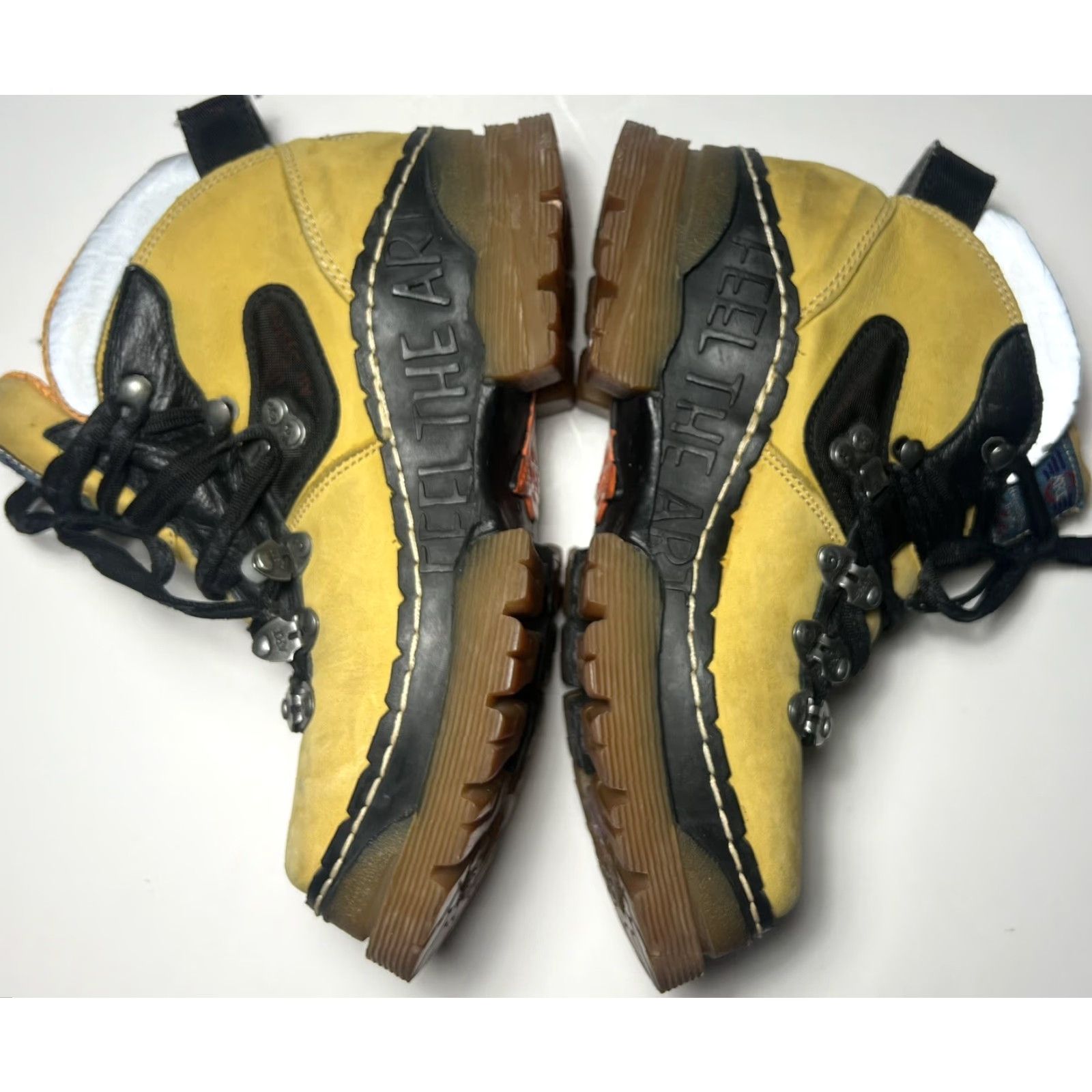 Vintage VINTAGE The Art Company Boots Platform Mens 5.5 Women 7 38 E Buckle Leather Yellow Round Toe Ankle Boot Size US 6 / IT 36 - 3 Thumbnail