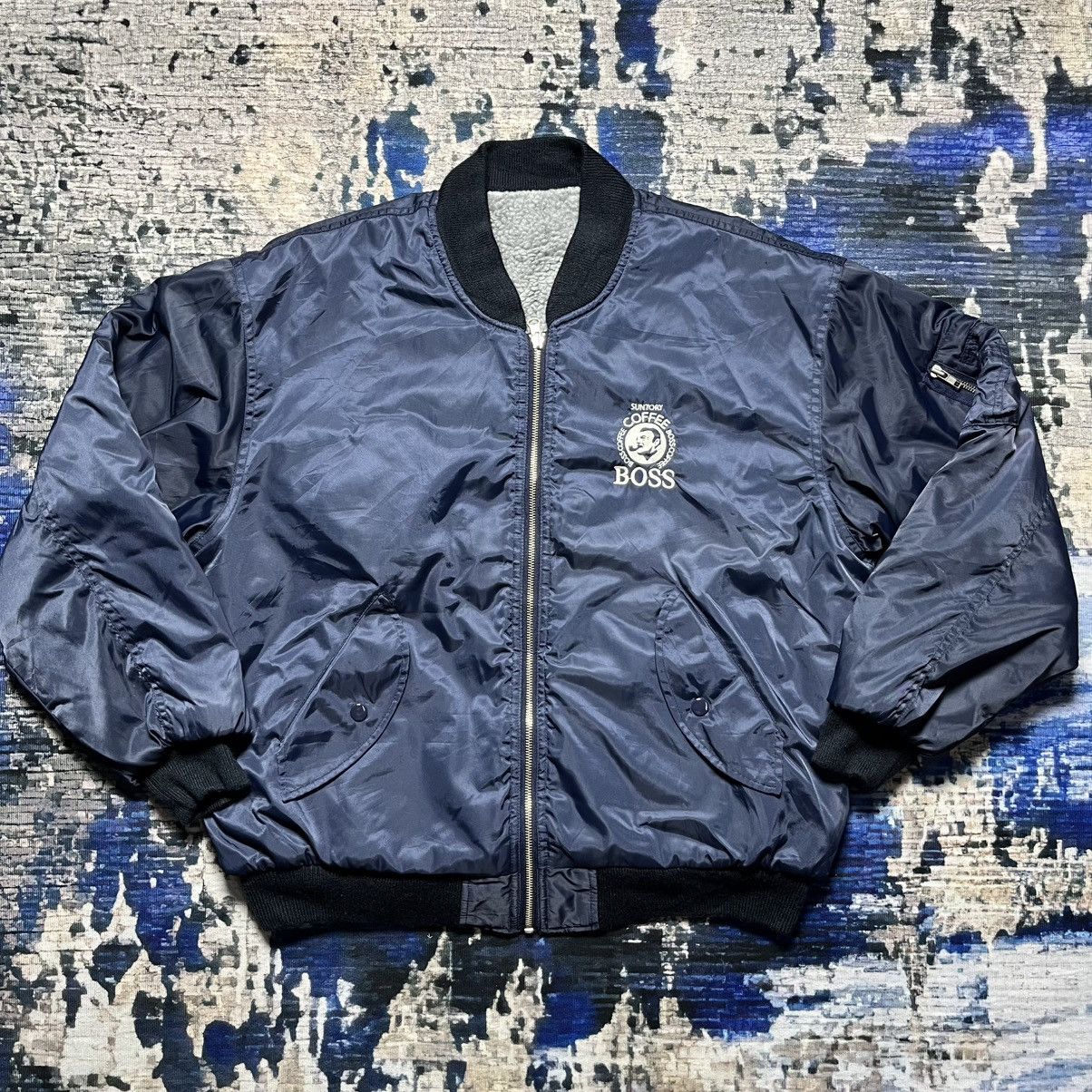 Japanese Brand 🔥Vintage Suntory Coffee Boss Embroidery Bomber Jacket Size US XL / EU 56 / 4 - 1 Thumbnail