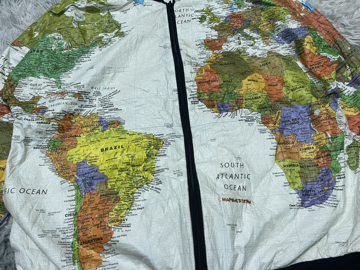Nirvana VINTAGE 90s WORLD MAP JACKET KURT COBAIN BY LESLIE JORDAN Size US M / EU 48-50 / 2 - 10 Thumbnail
