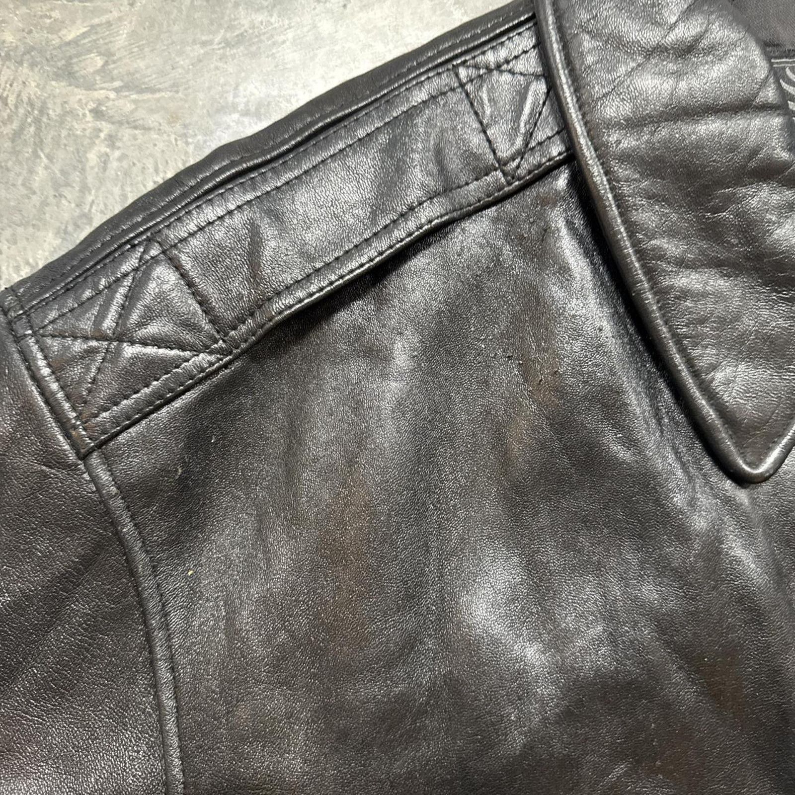 Avirex × Vintage Vintage 2000s Avirex Sky Boss Aviator Rap Leather Jacket Size US XXL / EU 58 / 5 - 4 Thumbnail