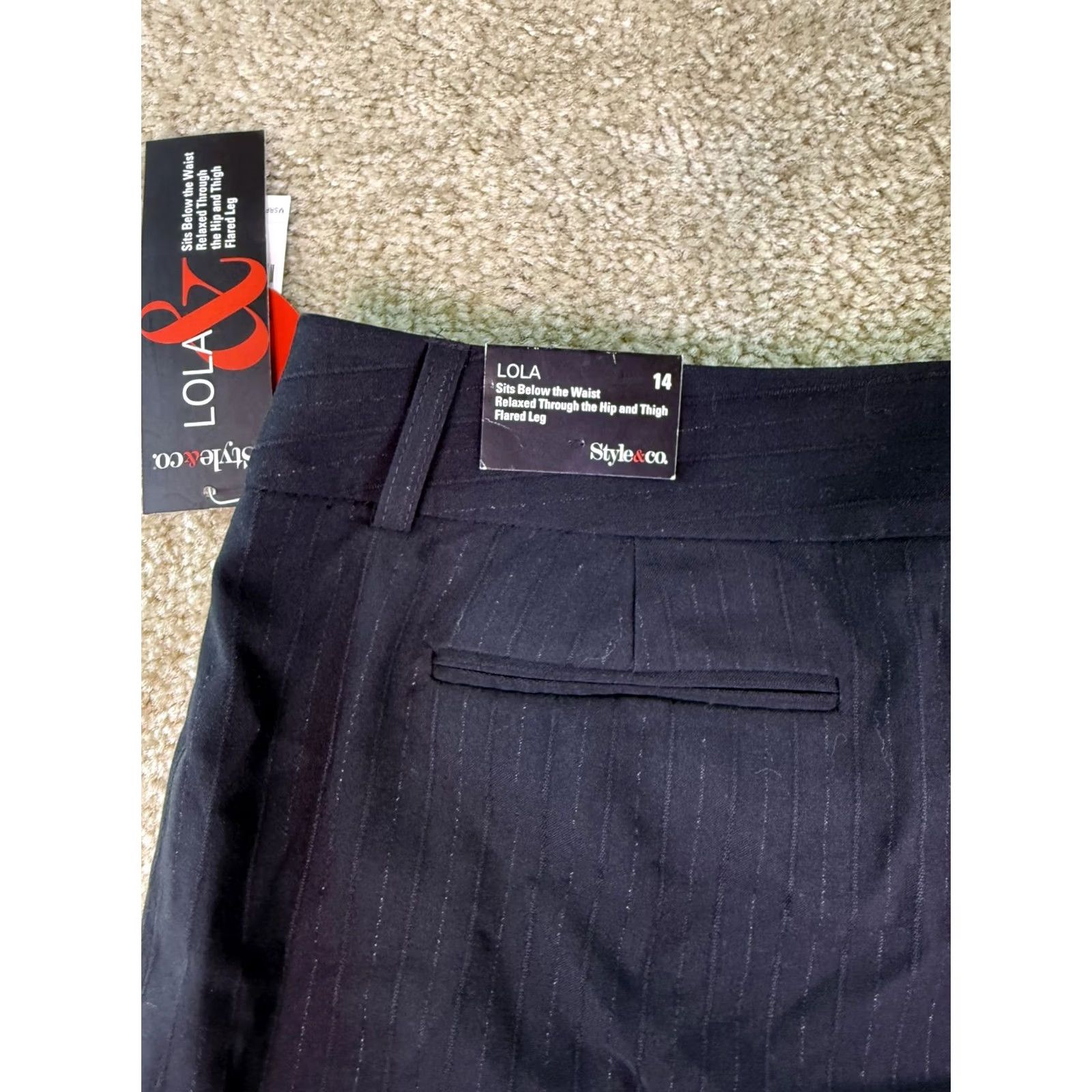 Vintage Style & Co Dress Pants Womens 14 Striped Flared Leg Career NEW Size 24" / US 00 / IT 34 - 7 Thumbnail