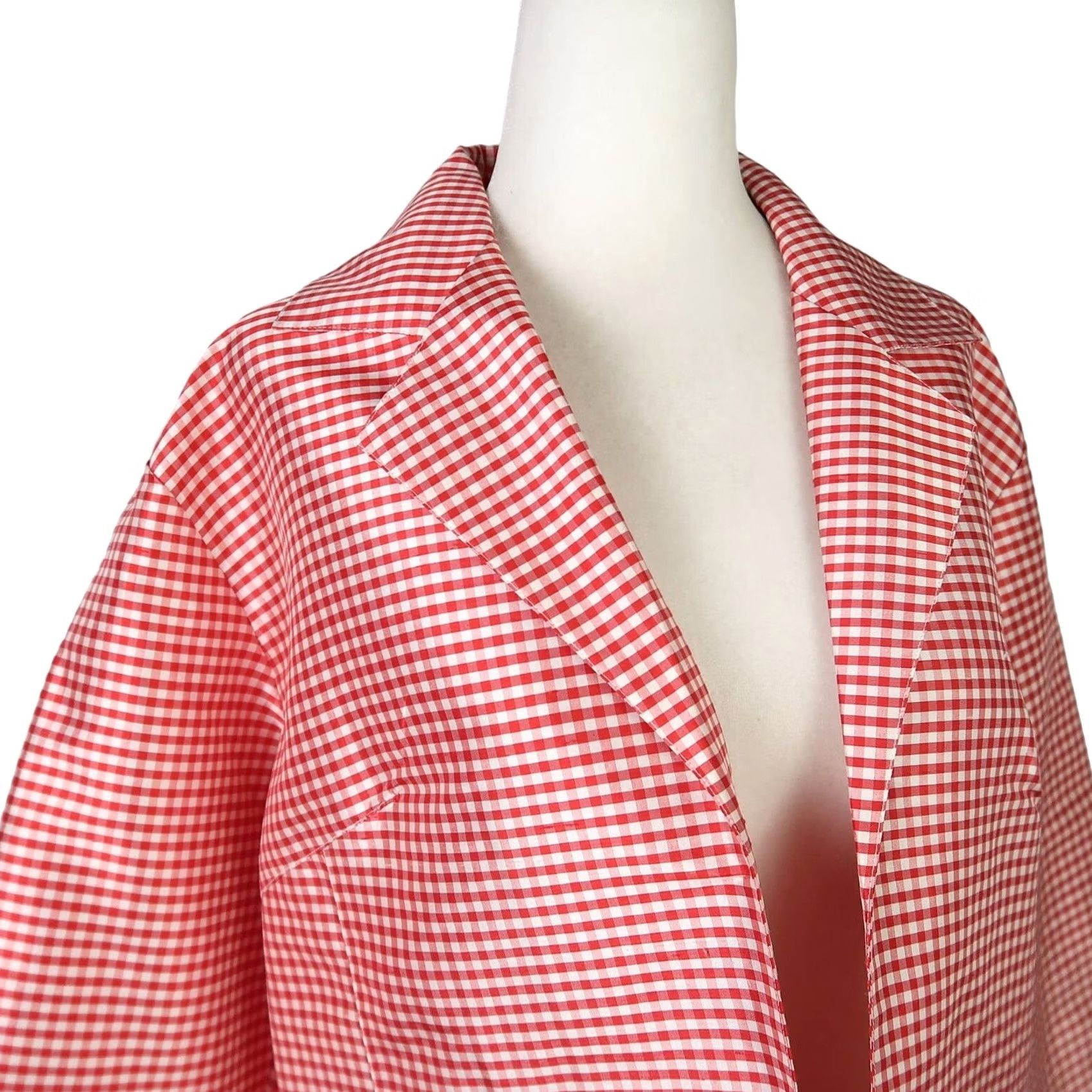 Vintage Patchington jacket shirt M red white gingham silk open Womens Size M / US 6-8 / IT 42-44 - 2 Thumbnail