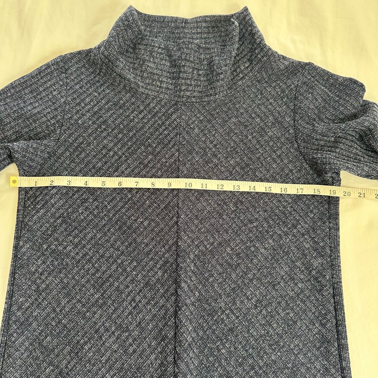 Other Max Studio Ribbed Geometric Navy Sweater Dress Cowl Neck S Size S / US 4 / IT 40 - 6 Thumbnail
