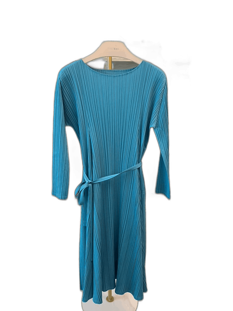 Issey Miyake Pleated Dress with Tie Waist-yf Size US 26 / EU 42 - 1 Thumbnail