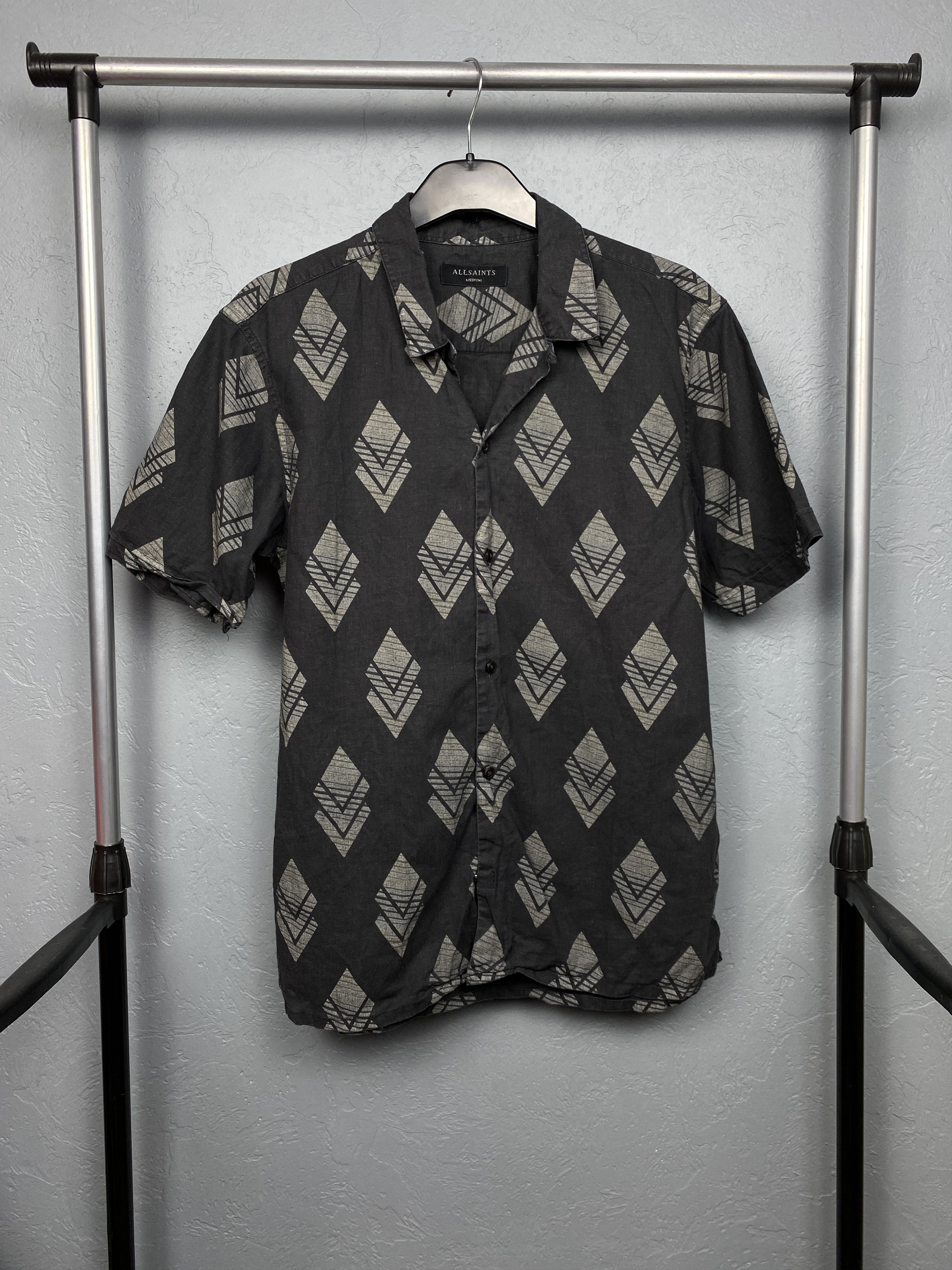 Allsaints Allsaints Mens Linen Murzik Hawaiian Shirt Size US M / EU 48-50 / 2 - 1 Thumbnail
