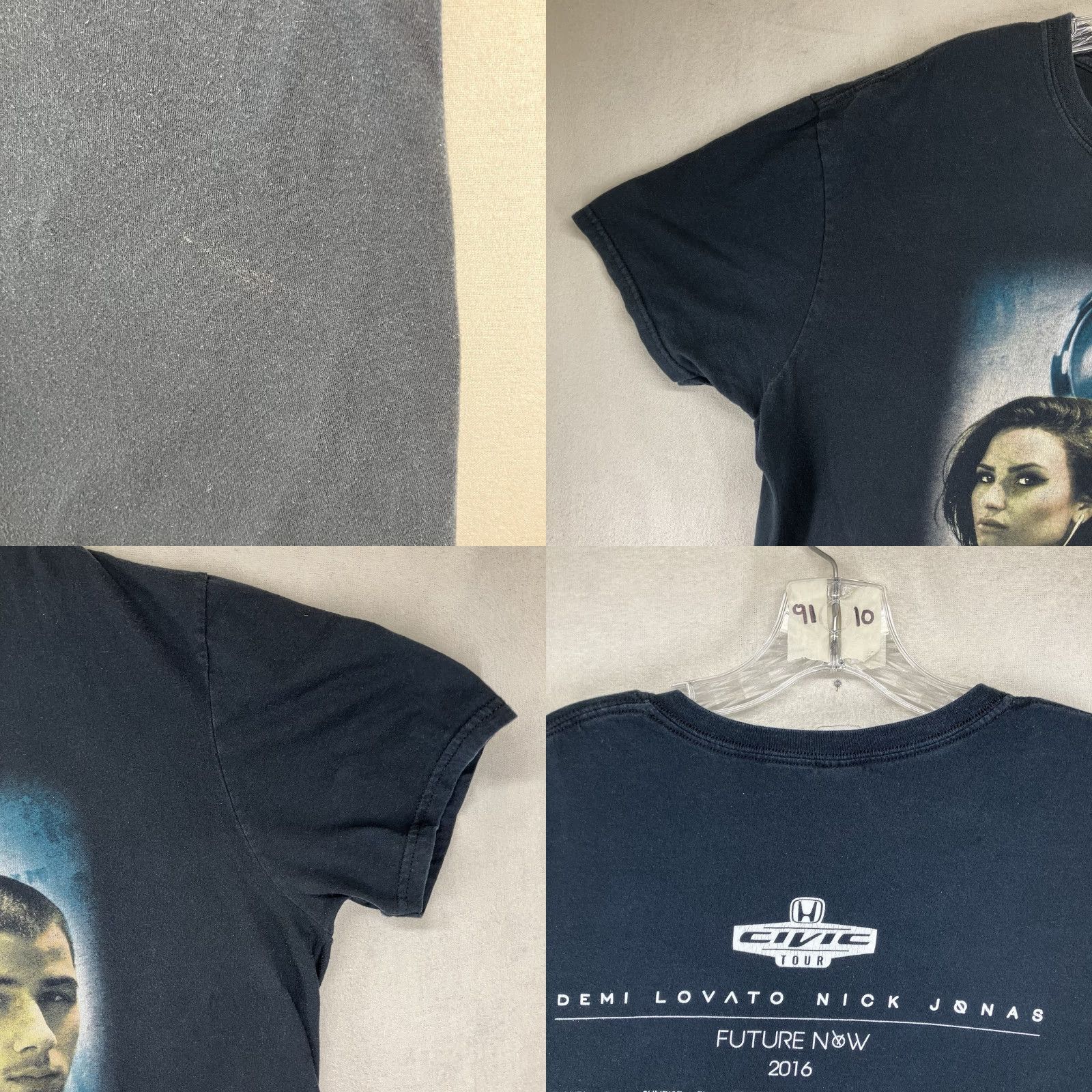 Gildan Demi Lovato Nick Jonas Future Now Concert Tour T-Shirt Men Women Black XL Cotton Gildan Softstyle Graphic Print 2016 Stadium Wear Size US XL / EU 56 / 4 - 8 Thumbnail