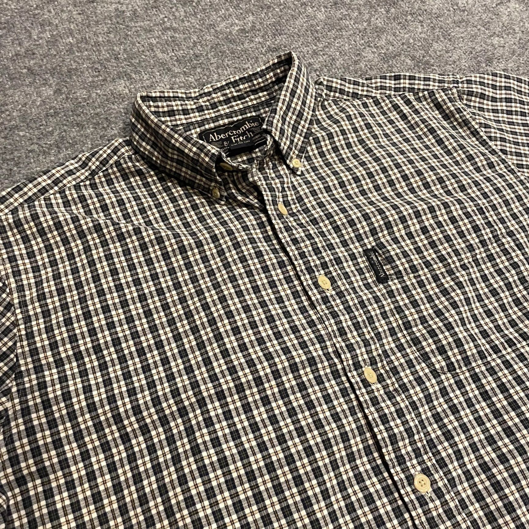 Abercrombie & Fitch VINTAGE Abercrombie & Fitch Button-Down Shirt Mens L Plaid Shirt Blue Black Gold Pattern Casual Shirt Size US L / EU 52-54 / 3 - 2 Thumbnail