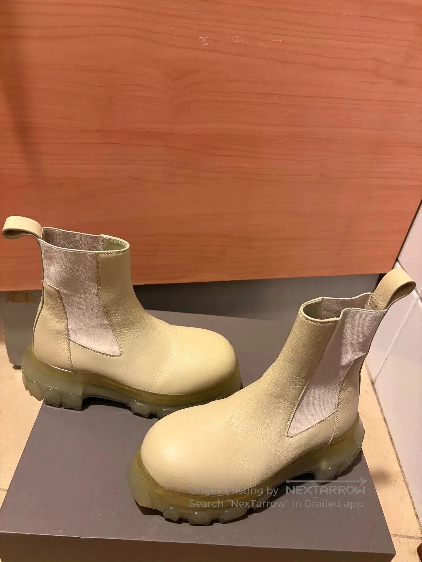 Rick Owens Rick Owens Beige Chelsea Boots. Size US 4 / IT 34 - 3 Thumbnail