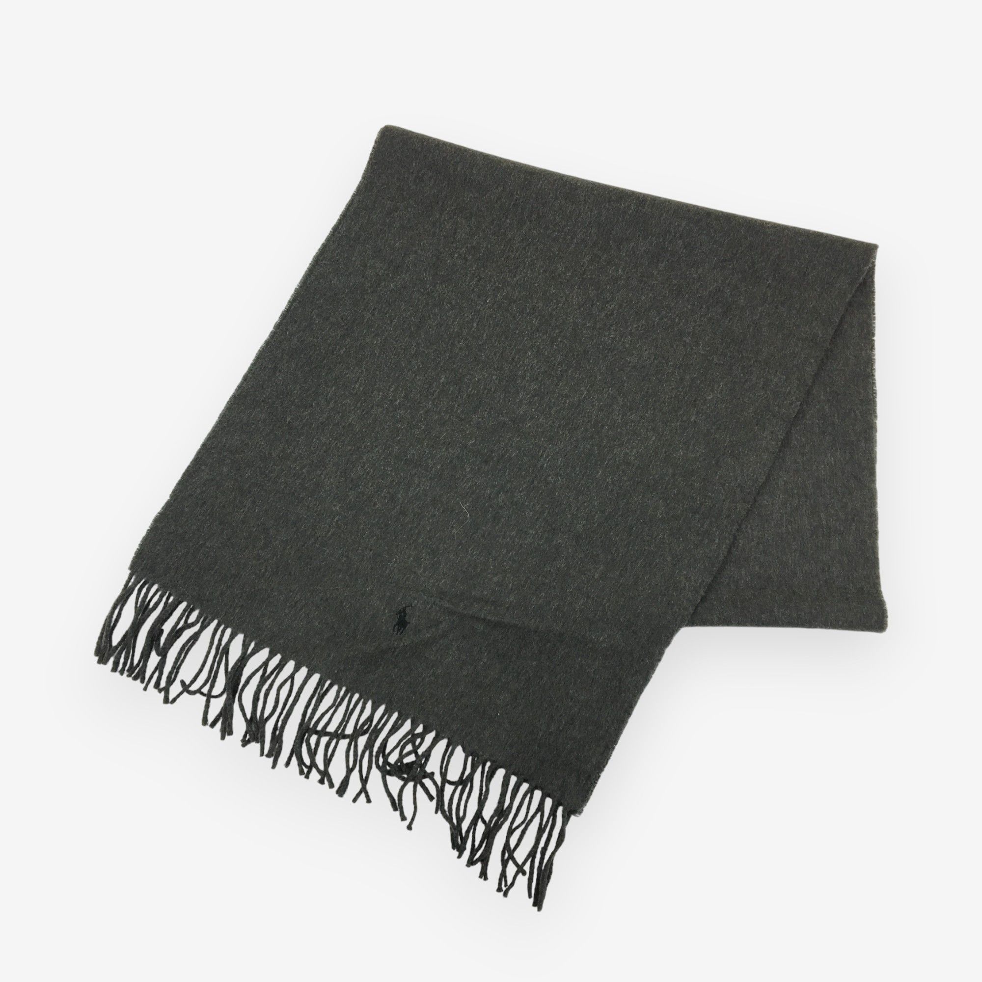 POLO selling Ralph Lauren Gray & Black Pinstripe Virgin Wool Scarf