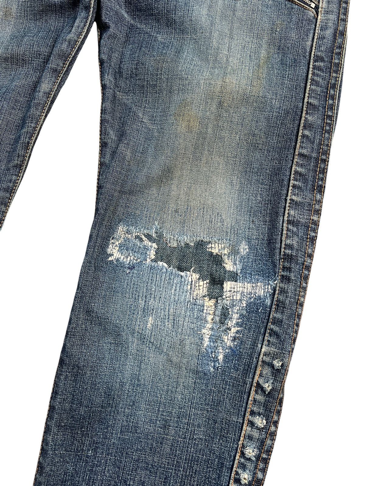 CABANE de ZUCCa × Issey Miyake × Zucca 1990 Cabane de Zucca Zipper Distressed Denim Size US 33 - 6 Thumbnail