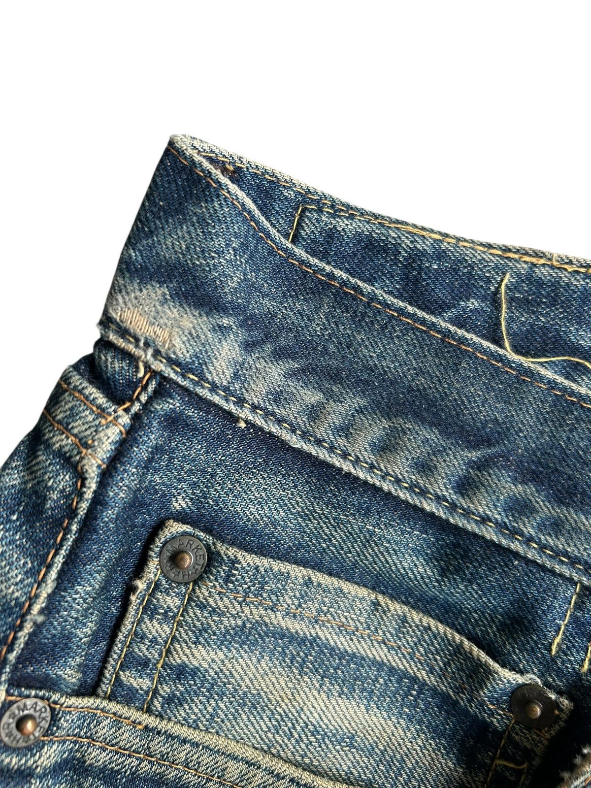 Kapital Vintage Blue Blue Hr Market Selvedge Distressed denim jeans Size US 30 / EU 46 - 18 Thumbnail