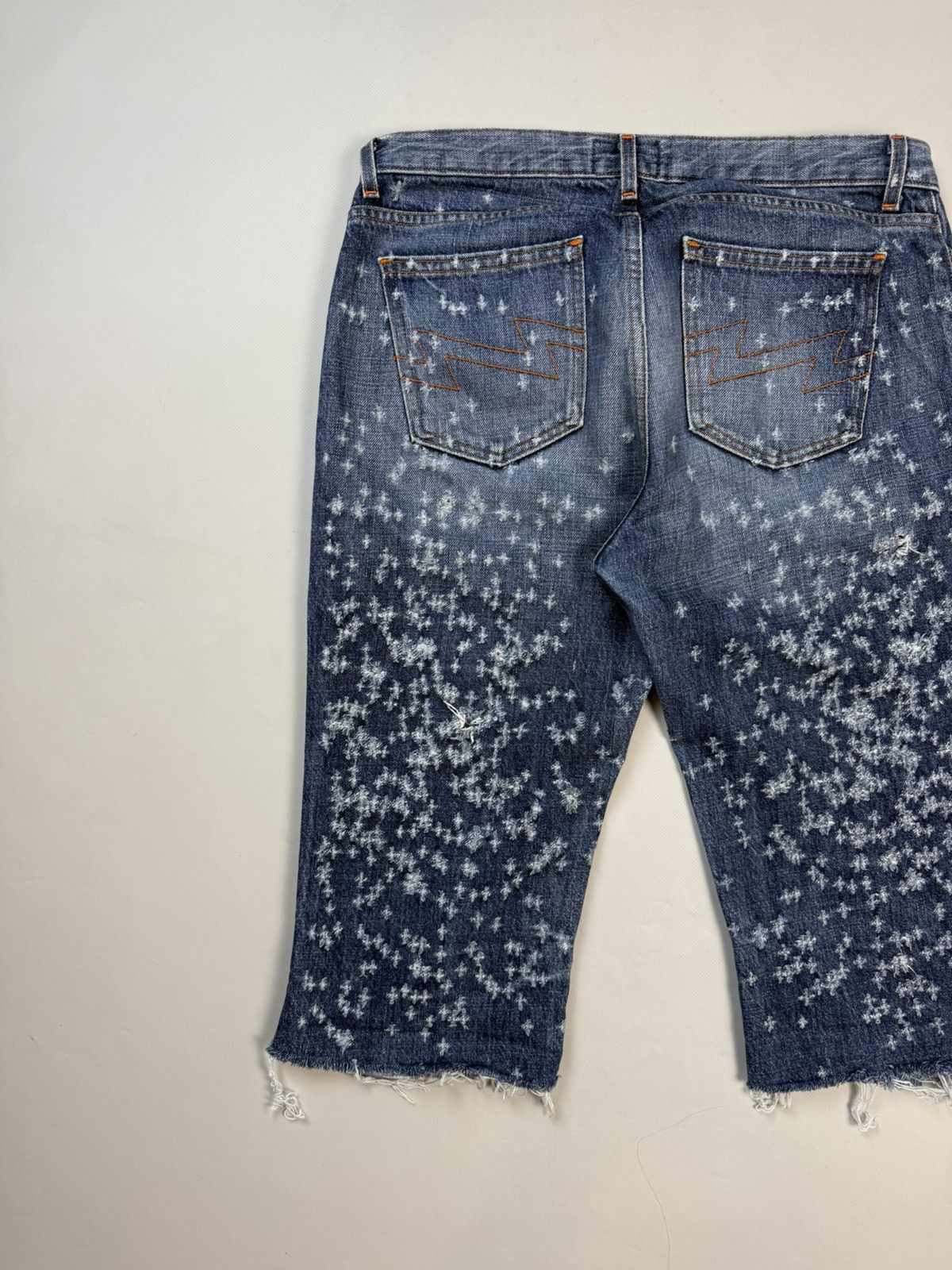 W&LT Walter Van Beirendonck Distressed Cut Off Denim Shorts Jeans Size US 31 - 15 Thumbnail