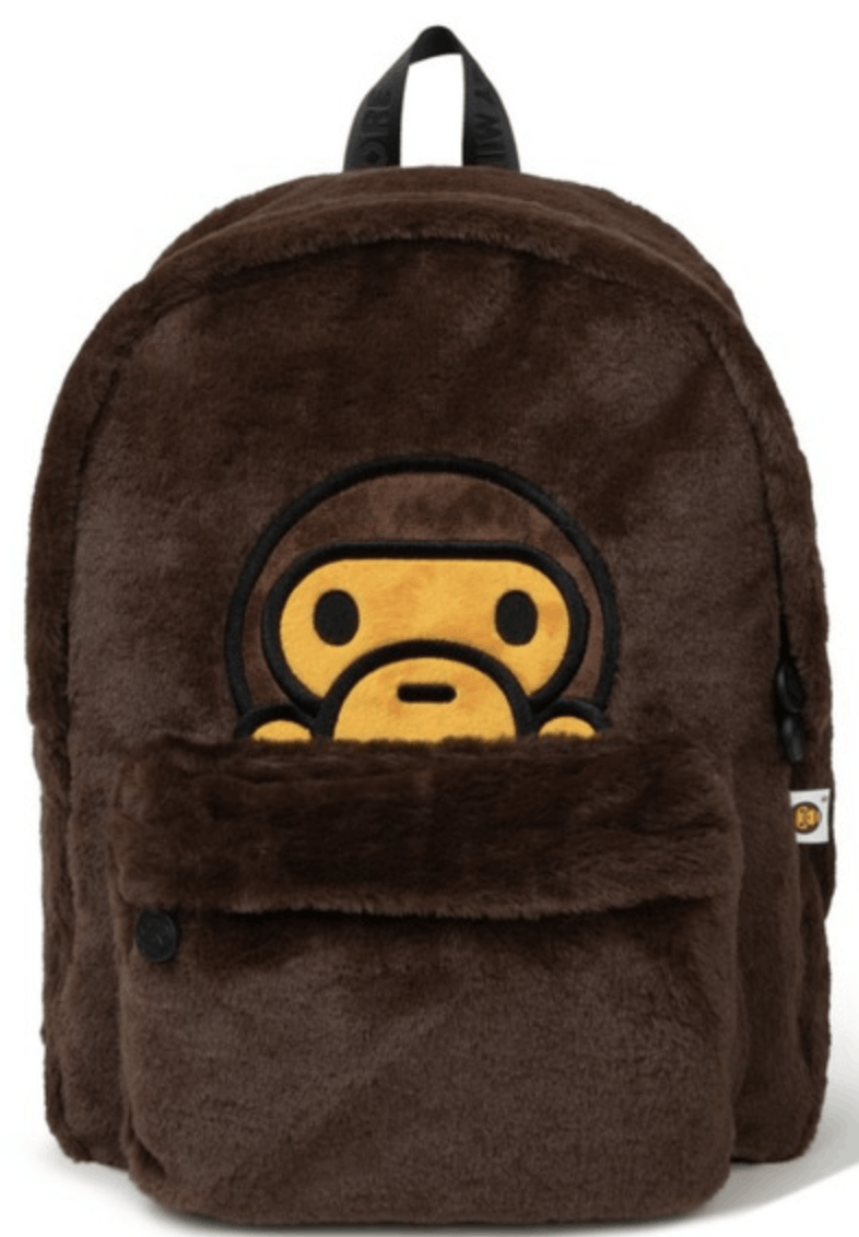 Pre-owned Bape Baby Milo Fur Backpack In Brown