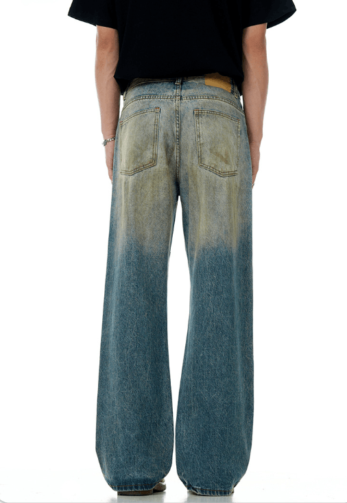 Japanese Brand × Jean Men's loose all-match straight wide-leg ripped jeans Size US 34 / EU 50 - 5 Thumbnail