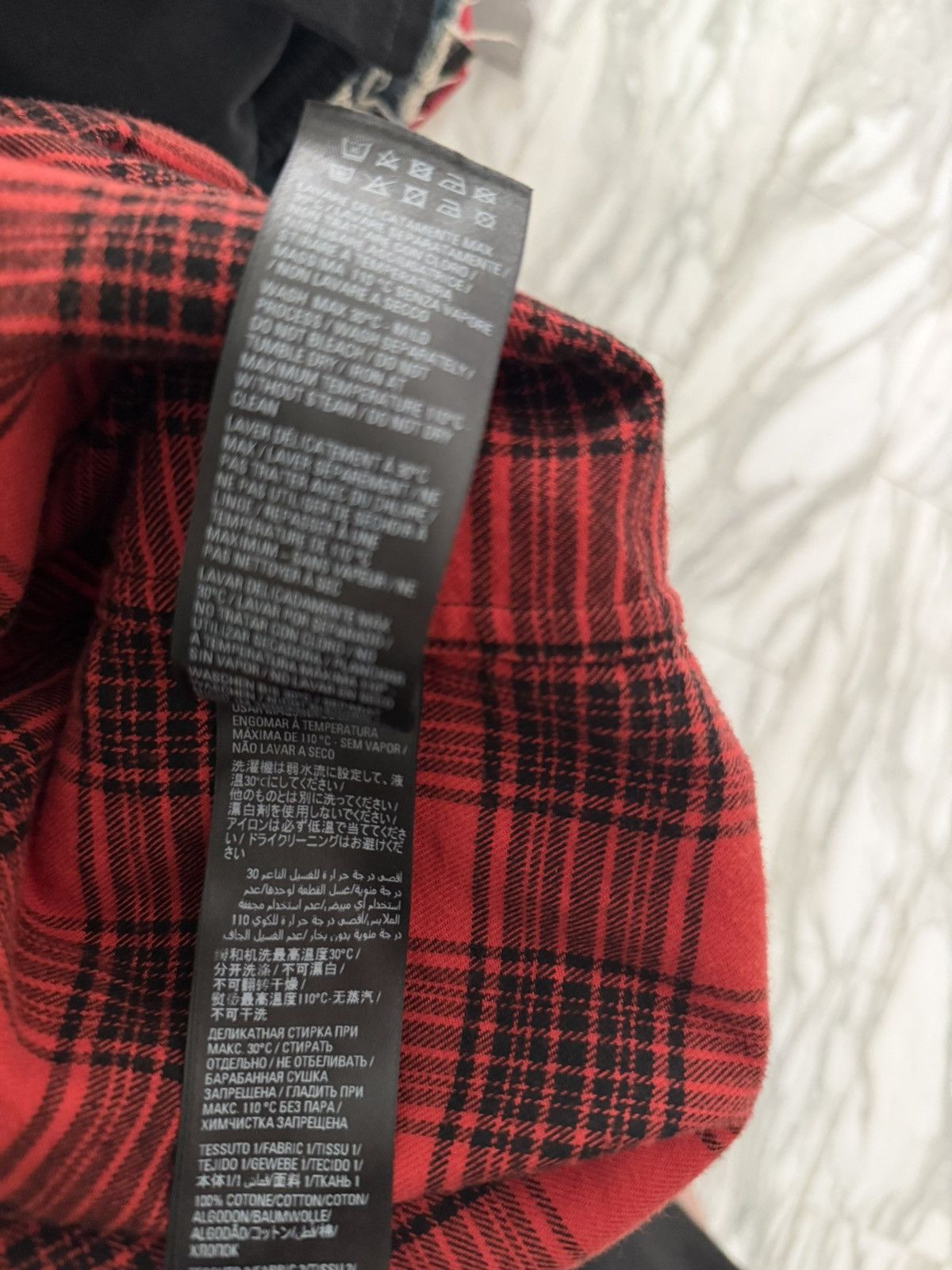 Balenciaga Balenciaga trompe plaid button up (stitched black shirt) Size US XL / EU 56 / 4 - 5 Thumbnail