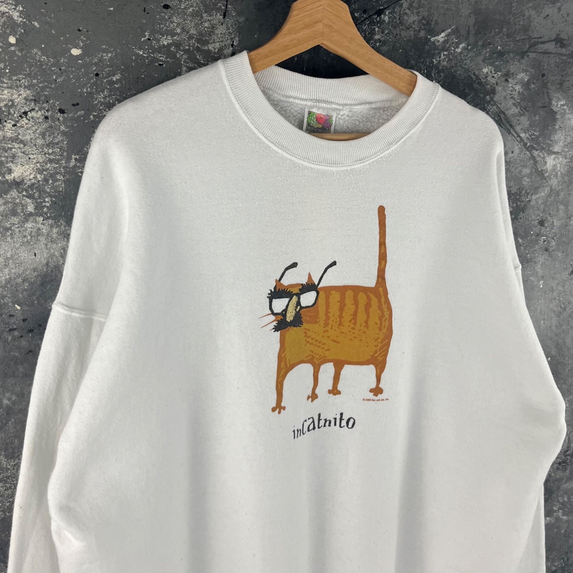 Vintage Vintage 90’s InCatnito cat sweatshirt Size US XL / EU 56 / 4 - 2 Thumbnail