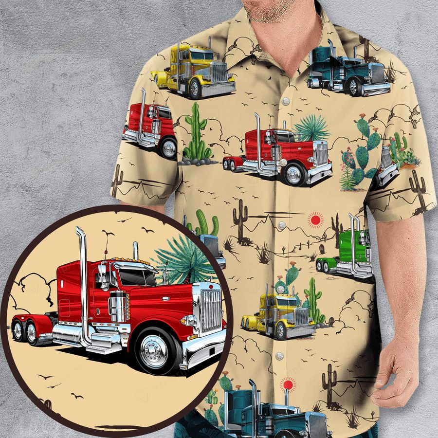 Other PETERBILT SEMI TRUCK PATTERN HAWAIIAN SHIRT Size US L / EU 52-54 / 3 - 1 Thumbnail