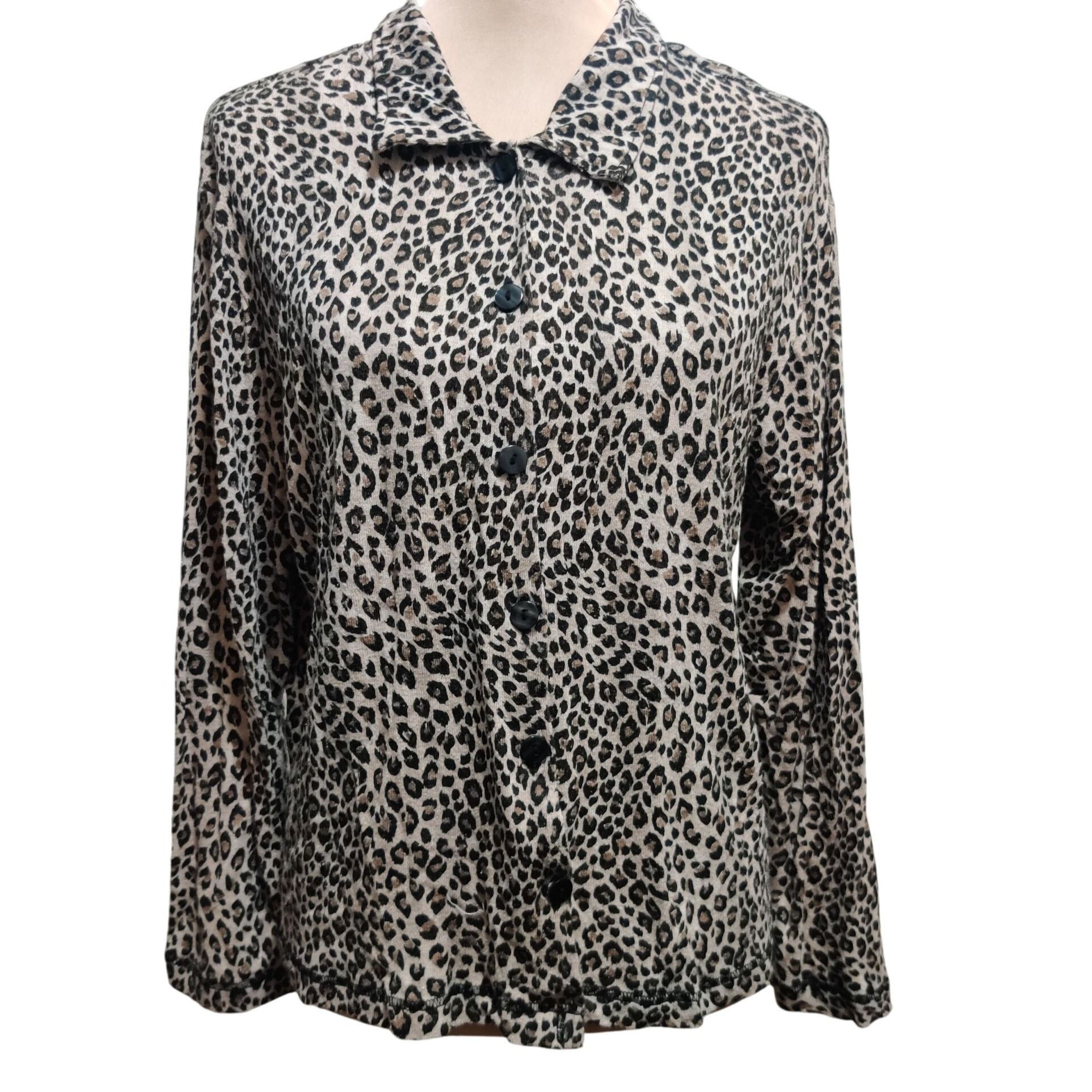 Vintage Vintage Cervelle L Matte Silk Leopard Print Blouse Long Slee Size L / US 10 / IT 46 - 1 Thumbnail