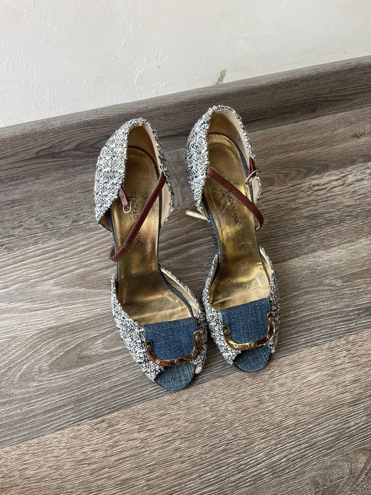 Dolce & Gabbana Dolce & Gabbana Heels Shoes pumps tweed and jeans Size US 8 / IT 38 - 2 Thumbnail