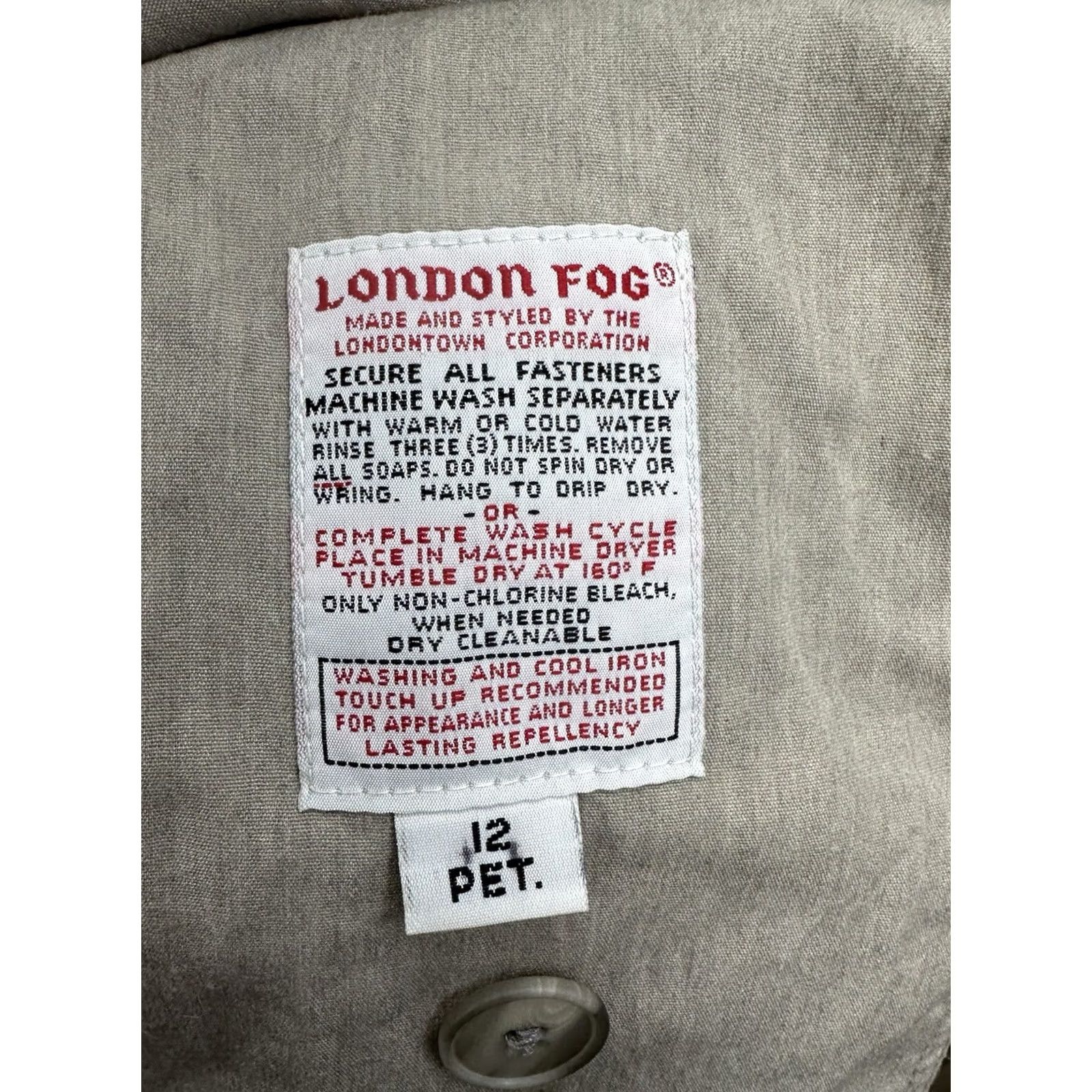 London Fog VINTAGE London Fog Womens Long Trench Coat Petite 12P Brown Thinsulate Lined Coat Womens Size XL / US 12-14 / IT 48-50 - 7 Thumbnail