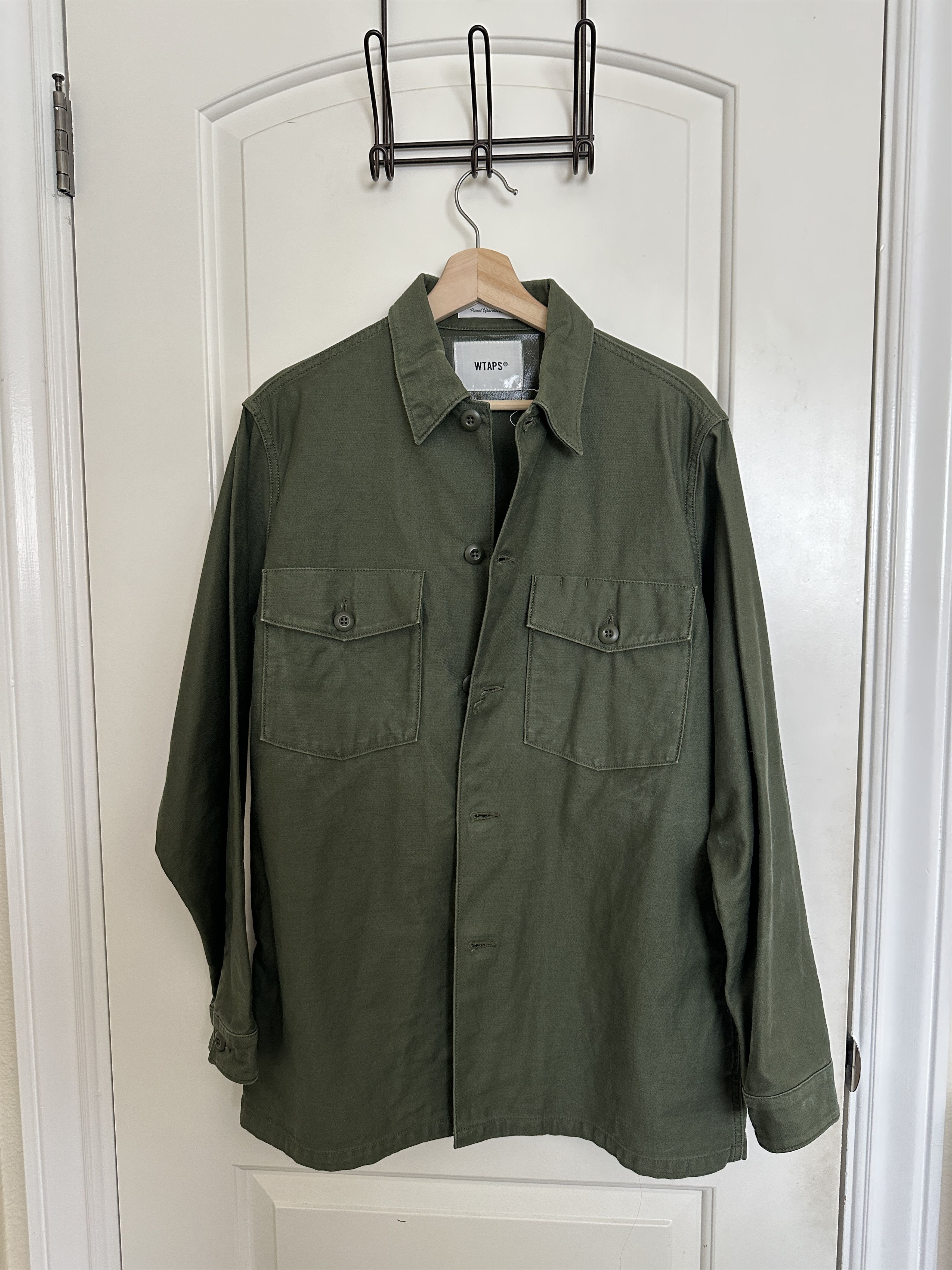 Wtaps Wtaps Cotton Satin Military Shirt. WMILL-LS 02. OLIVE DRAB Size US L / EU 52-54 / 3 - 2 Thumbnail