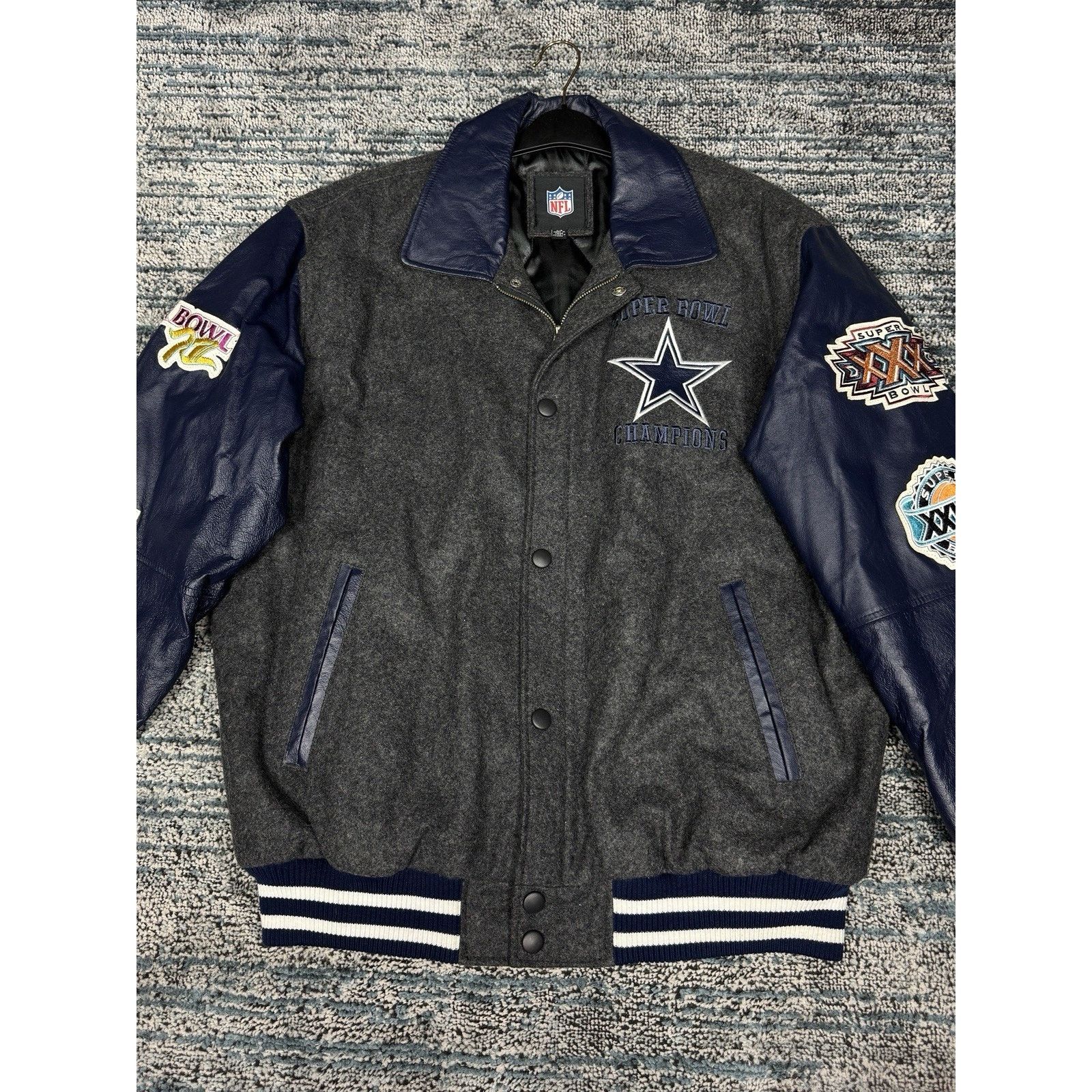 NFL Dallas Cowboys Súper Bowl Champions Varsity Jacket Sz L NFL Size US L / EU 52-54 / 3 - 3 Thumbnail