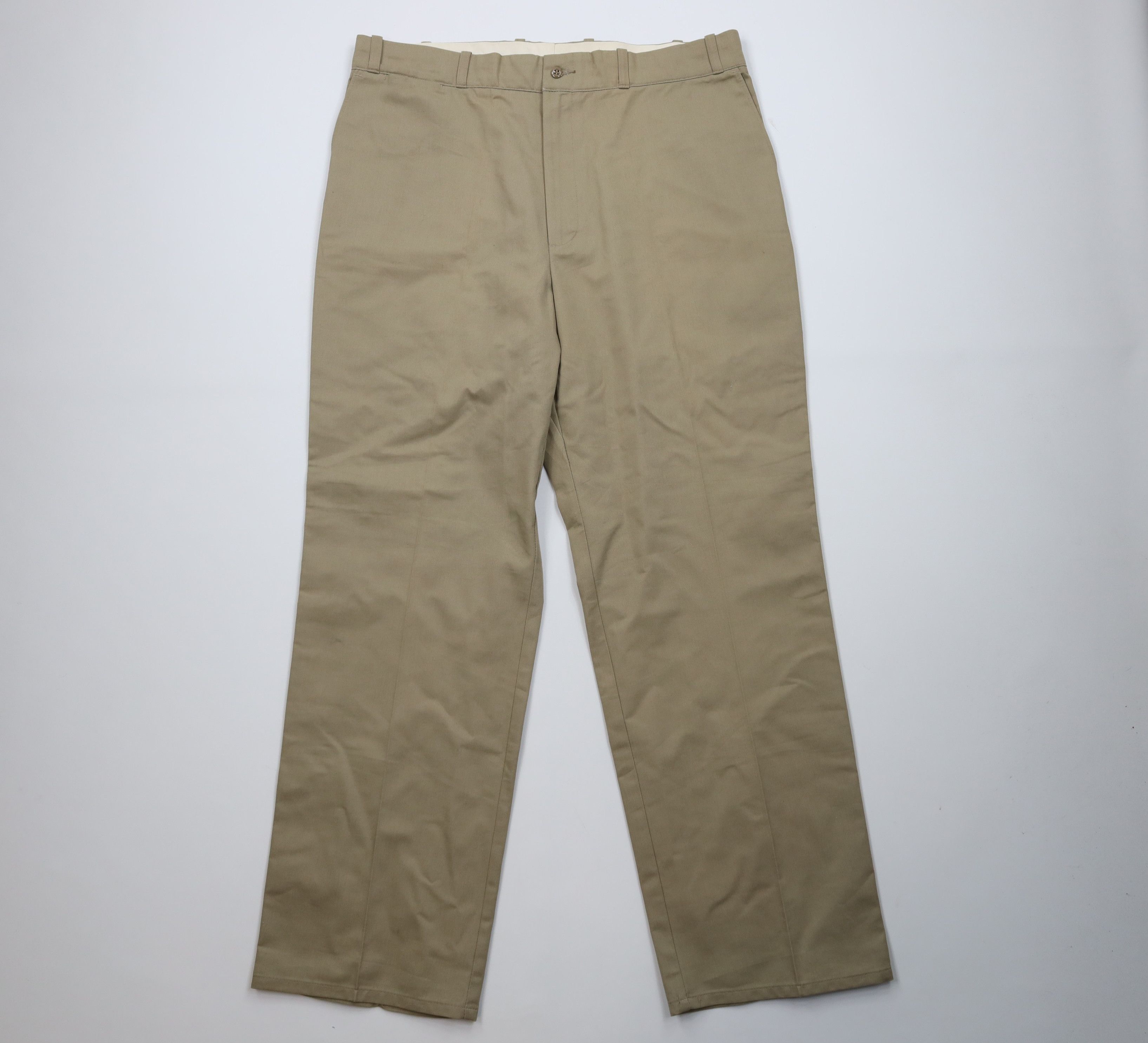 Vintage 70s 80s Streetwear Wide Leg Pants Trousers Beige USA
