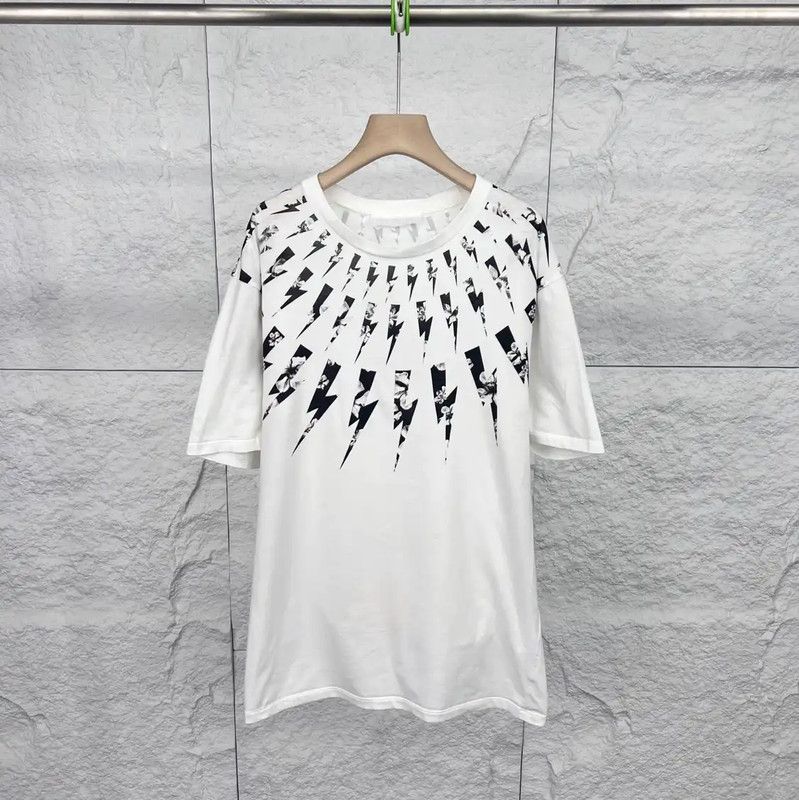 Neil Barrett NeIL Barrett White Cotton Graphic T-Shirt 0089 Size US XXL / EU 58 / 5 - 1 Thumbnail
