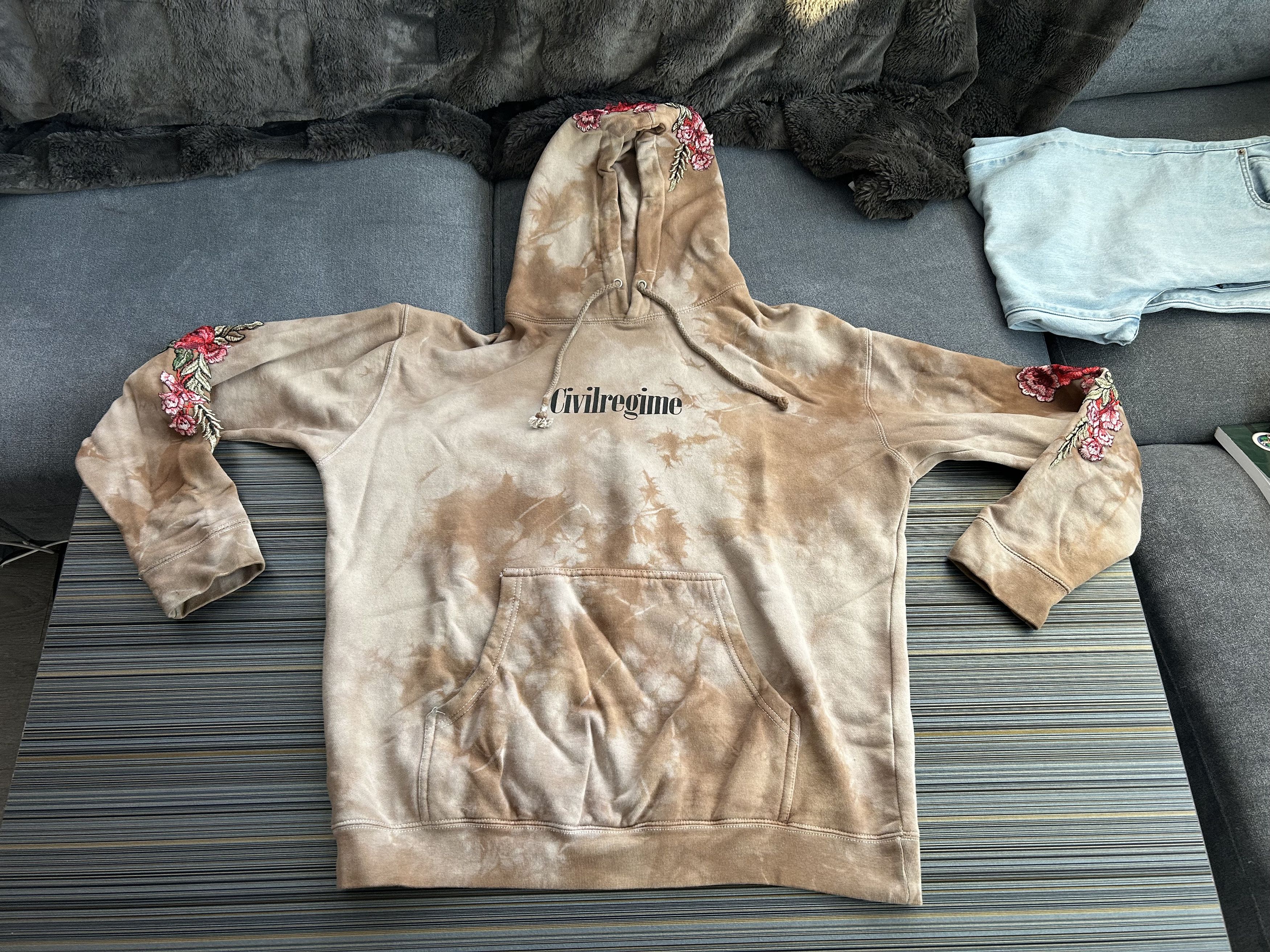 Civil Regime Red Rose Marble Sandstorm Wash Men’s Hoodie