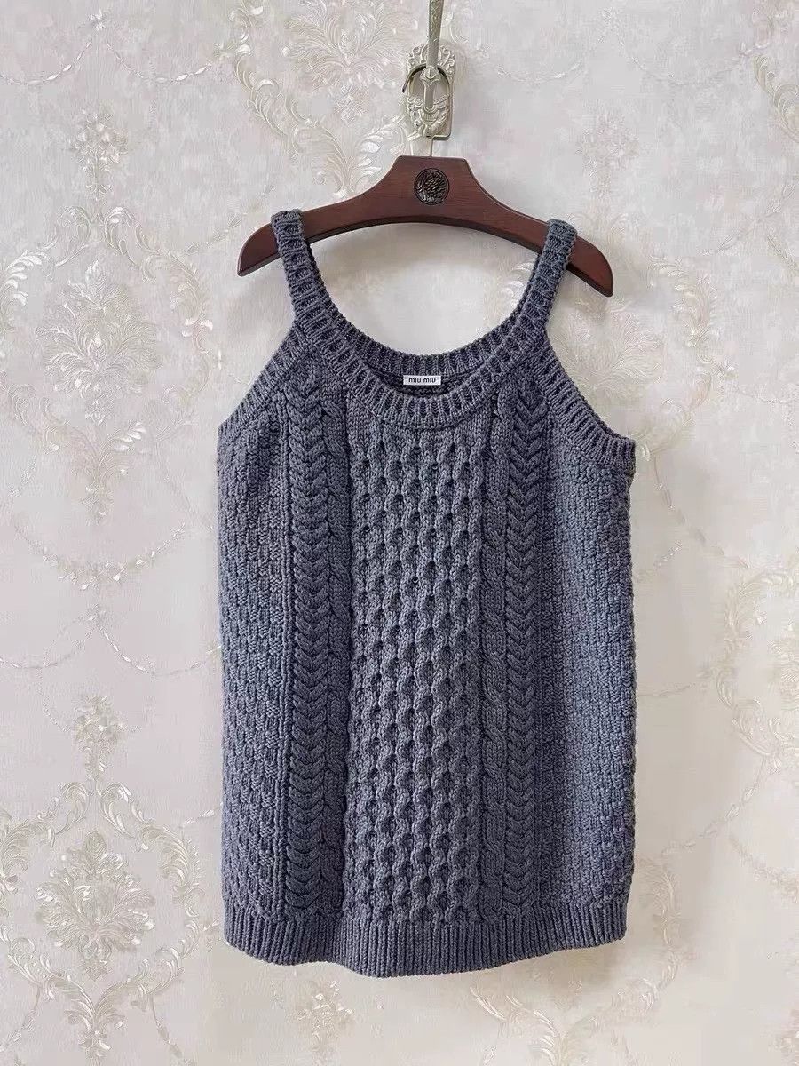 Miu Miu Miu Miu Runway Heavy Knit Wool Camisole Dress Size M / US 6-8 / IT 42-44 - 1 Thumbnail