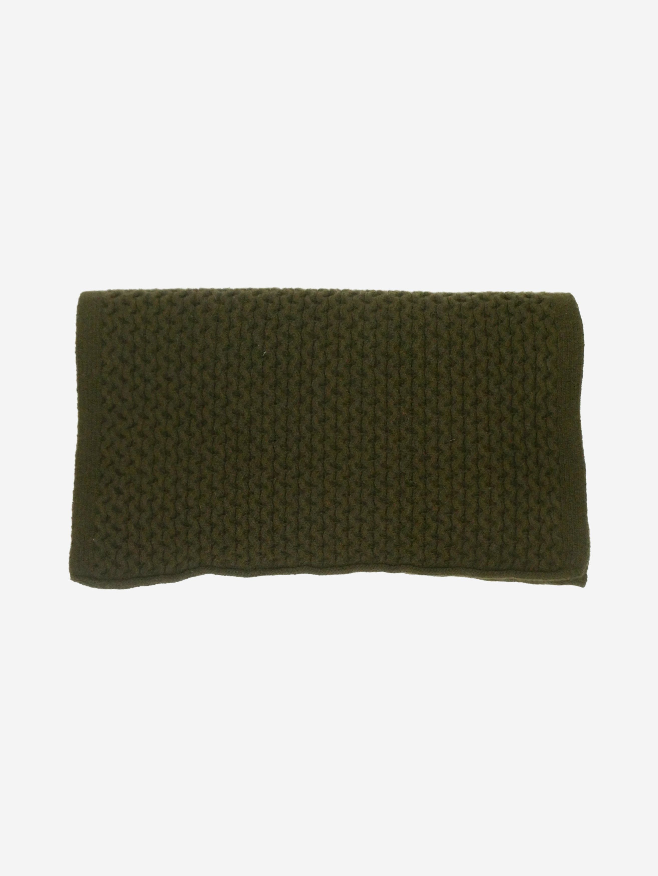 image of Theory Green Knitted Wool Scarf, Women's