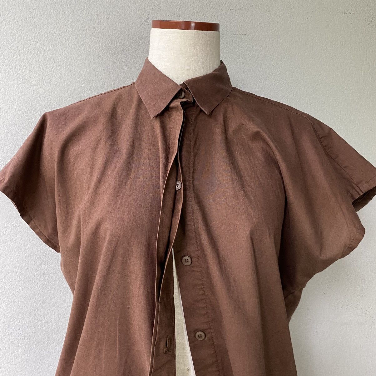 Norma Kamali Norma Kamali Brown Cap Sleeve Shirt Size M / US 6-8 / IT 42-44 - 9 Thumbnail