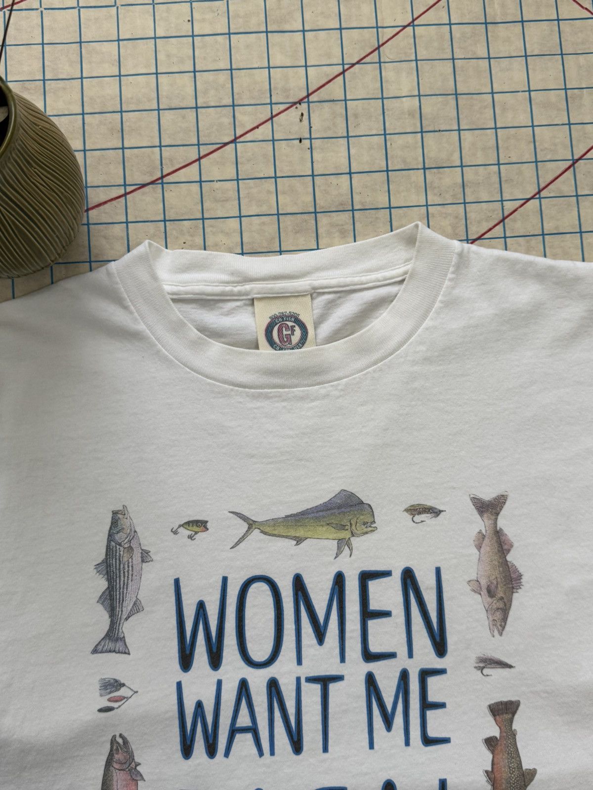 Vintage Vintage Women Want Me Fish Fear Me Humor Graphic Tee XXL Size US XXL / EU 58 / 5 - 5 Thumbnail