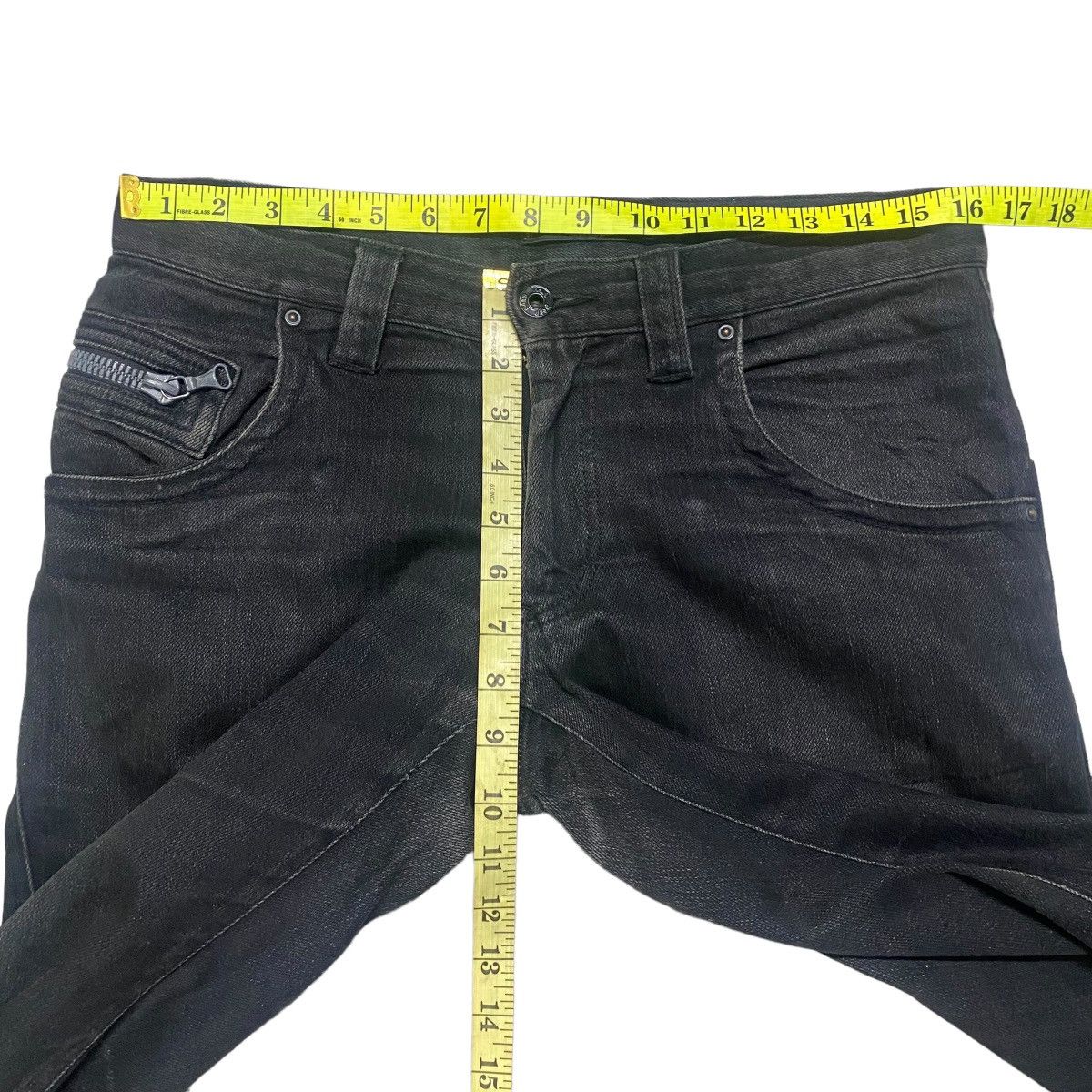 Japanese Brand HALB Black Assymetrical Denim Jeans Size US 30 / EU 46 - 21 Thumbnail