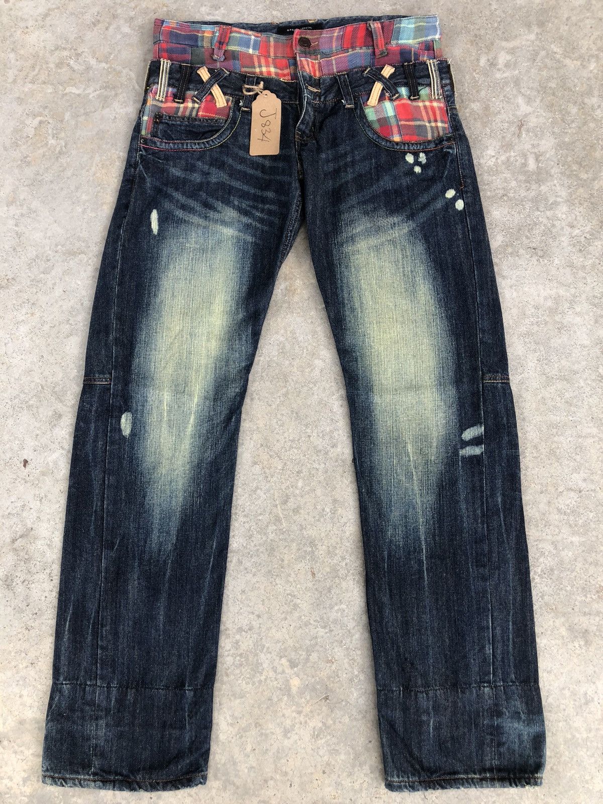 Japanese Brand Japanese Memory Special Double Waist Distressed Embroidered Size US 32 / EU 48 - 1 Thumbnail