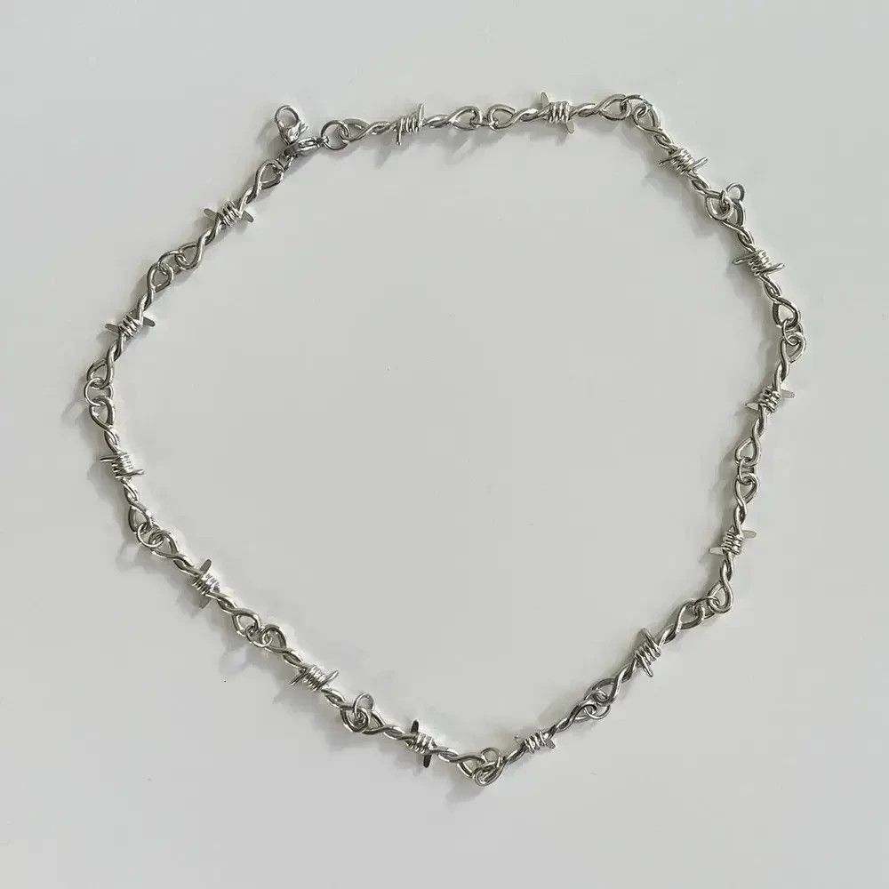 Jewelry Y2K Retro Style Barbwire Thorn Emo Chain Necklace Size ONE SIZE - 6 Thumbnail