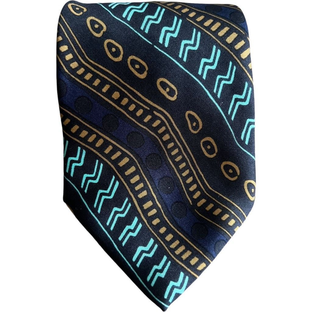 Cecilie Bahnsen Cecilia Metheny Men's Silk Necktie 3.5” Wide Black with Vibr Size ONE SIZE - 1 Thumbnail