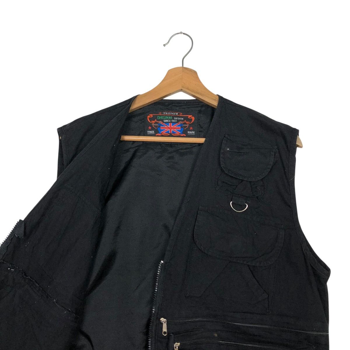 Vintage 🔥VINTAGE UTILITY CARGO VEST JACKET BIKER TRIUMPH Size US M / EU 48-50 / 2 - 14 Thumbnail