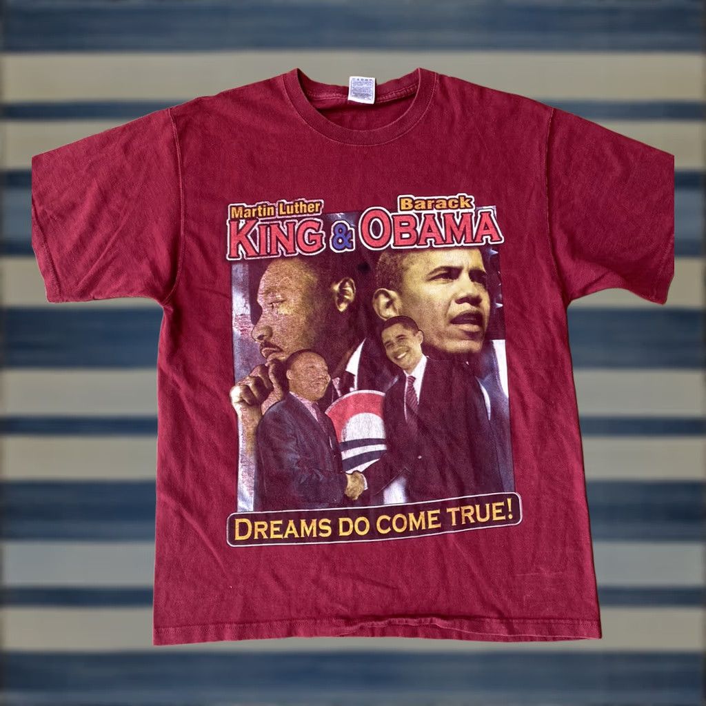 Fruit Of The Loom VINTAGE Barack Obama MLK Dreams Modern Rap Tee Shirt L Red Nike? Size US L / EU 52-54 / 3 - 1 Thumbnail