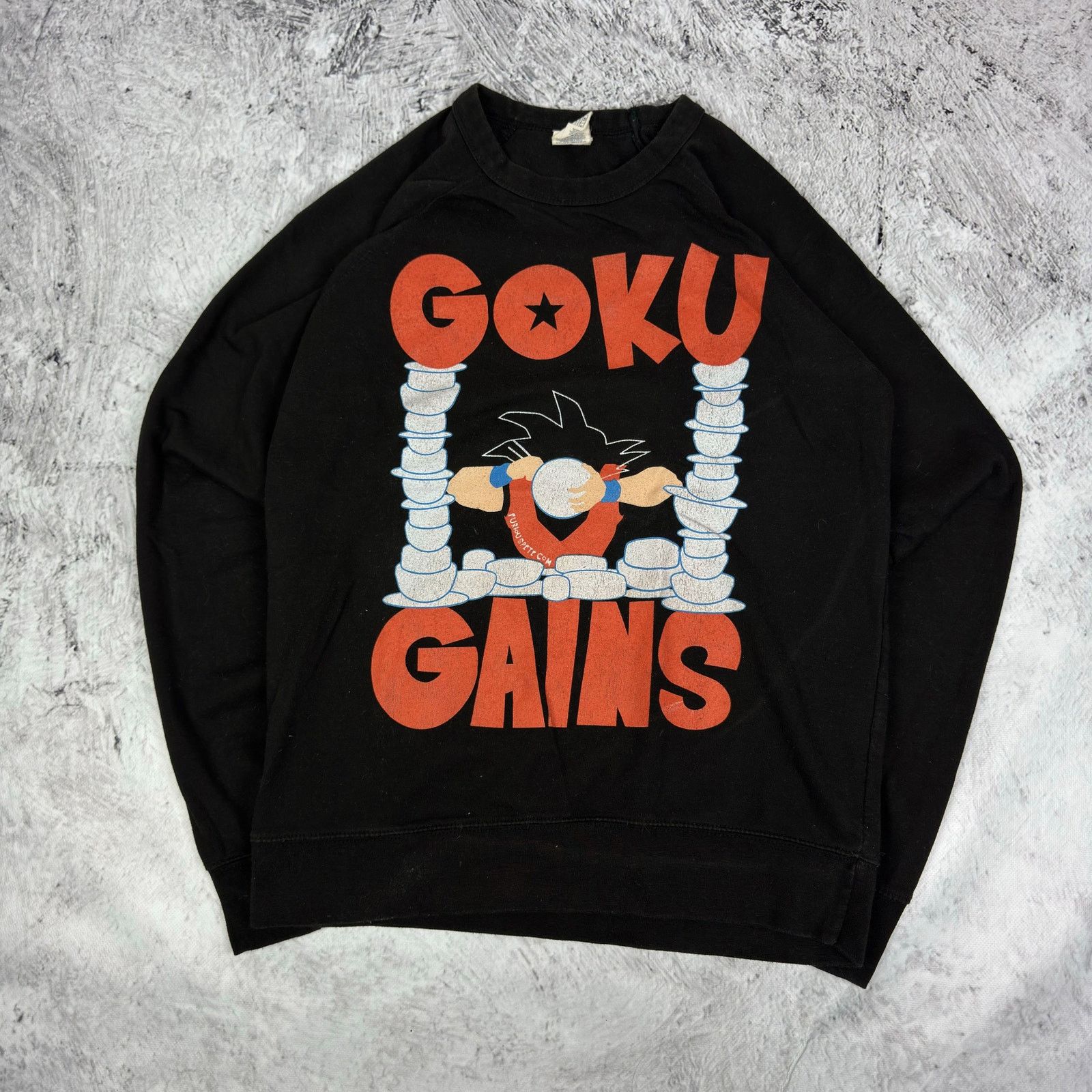 Anime Delta Fleece Men's Black Orange Goku Gains Crewneck M Size US M / EU 48-50 / 2 - 2 Thumbnail