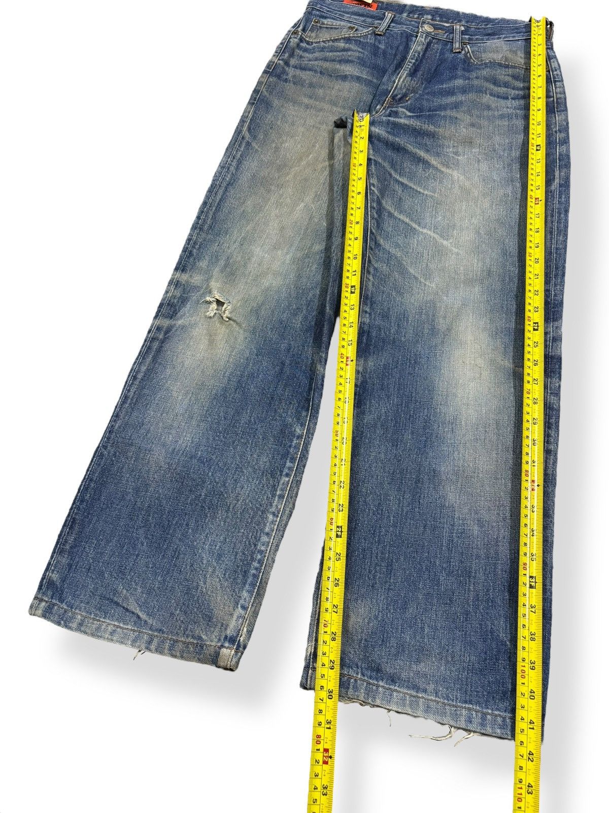Edwin Vintage Rare Edwin Frontier Mud Wash Loose Distressed Jeans Size US 31 - 14 Thumbnail