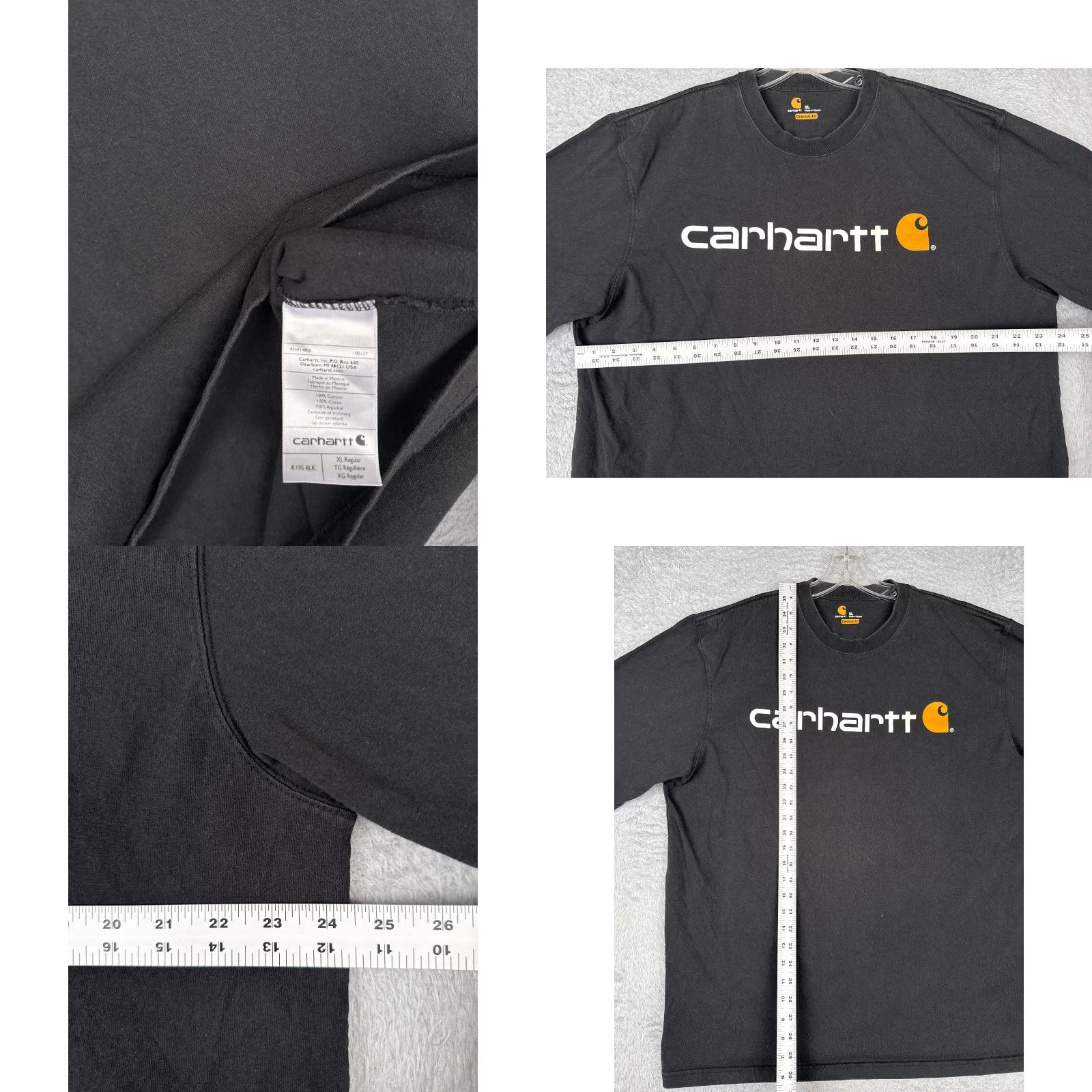 Carhartt VINTAGE Carhartt Shirt Men Large Black Short Sleeve Crew Neck 100% Cotton Workwear Size US L / EU 52-54 / 3 - 8 Thumbnail
