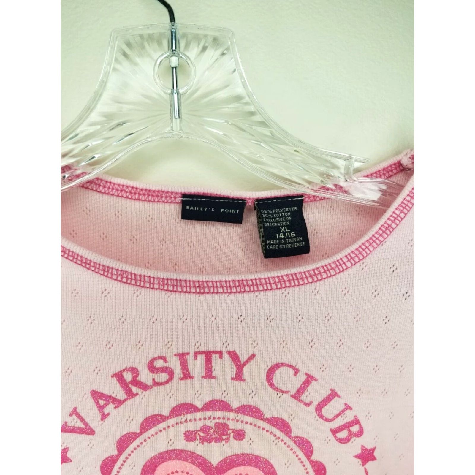 Vintage Varsity Baileys Point Club Long Sleeve Pink T-Shirt Women's XL Size XL / US 12-14 / IT 48-50 - 3 Thumbnail