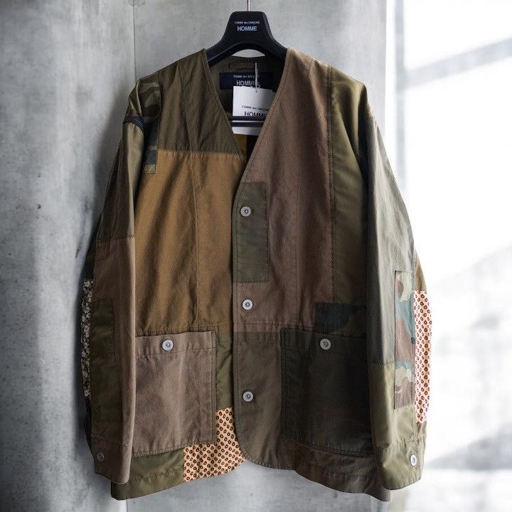 Comme des Garcons Homme NWT 25SS COMME des GARCONS HOMME Patchwork No Collar Jacket Size US S / EU 44-46 / 1 - 1 Thumbnail