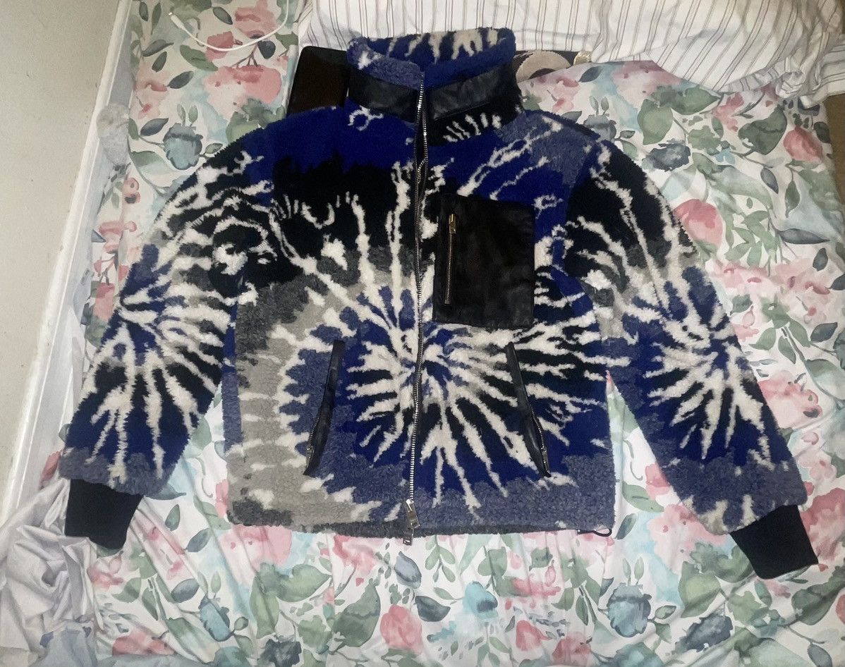 image of Amiri Tie Dye Polar Fleece Jacket in Blue, Men's (Size XS)