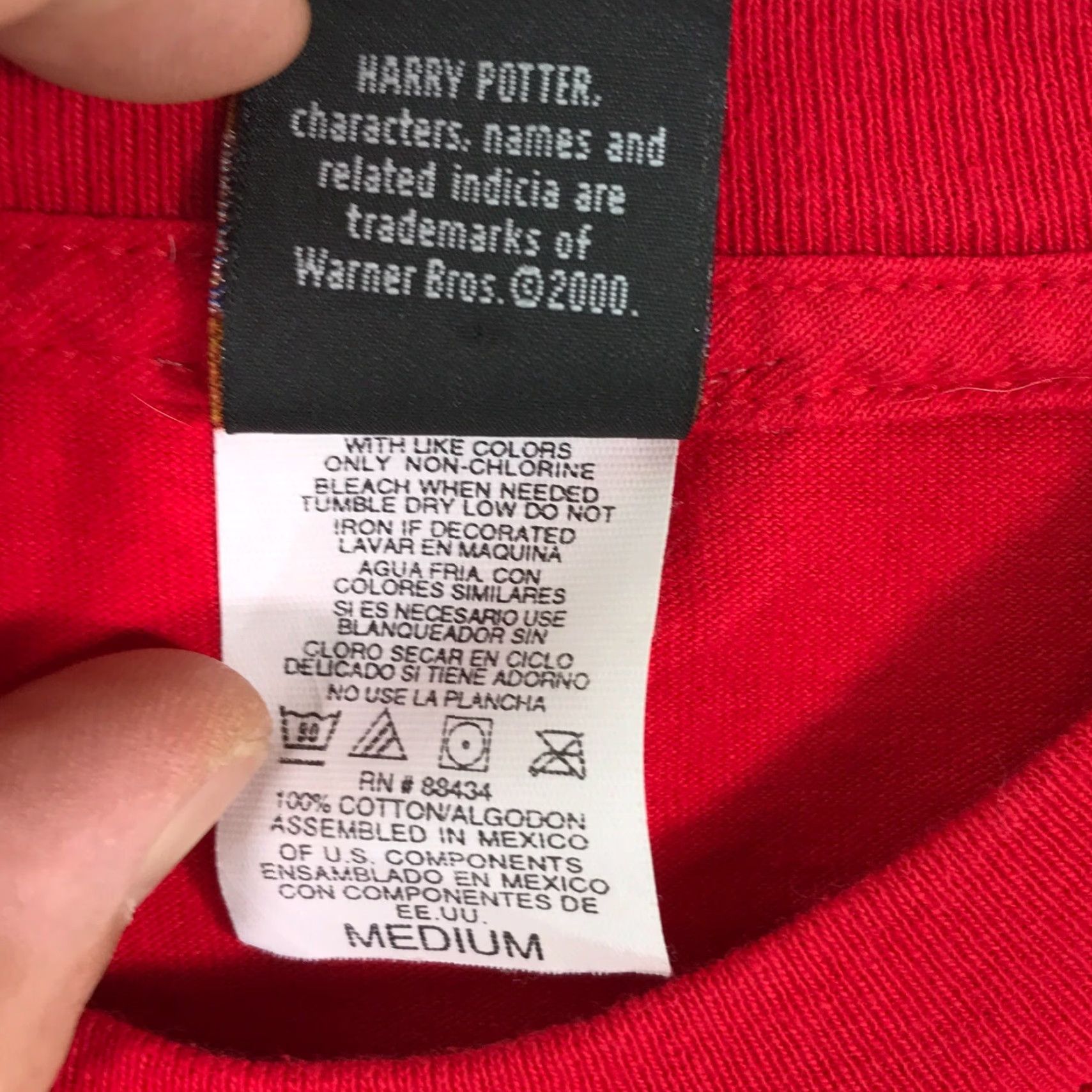 Vintage Harry Potter Mens T Shirt Red M Short Sleeve Quidditch Graphic Pullover Crew Neck 100% Cotton Sports Casual Size US M / EU 48-50 / 2 - 7 Thumbnail