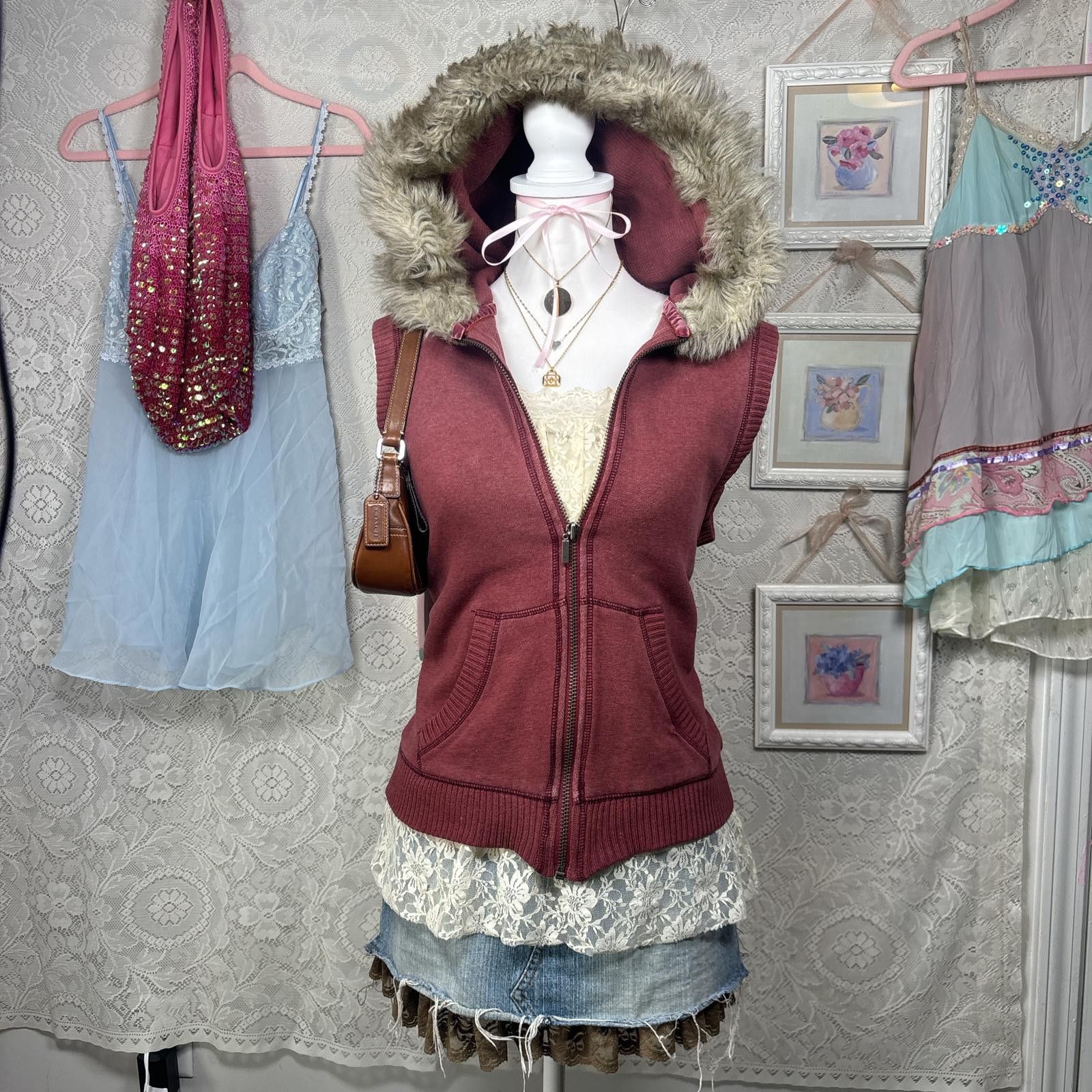 Aeropostale y2k aeropostale fur zip up hoodie vest Size M / US 6-8 / IT 42-44 - 3 Thumbnail