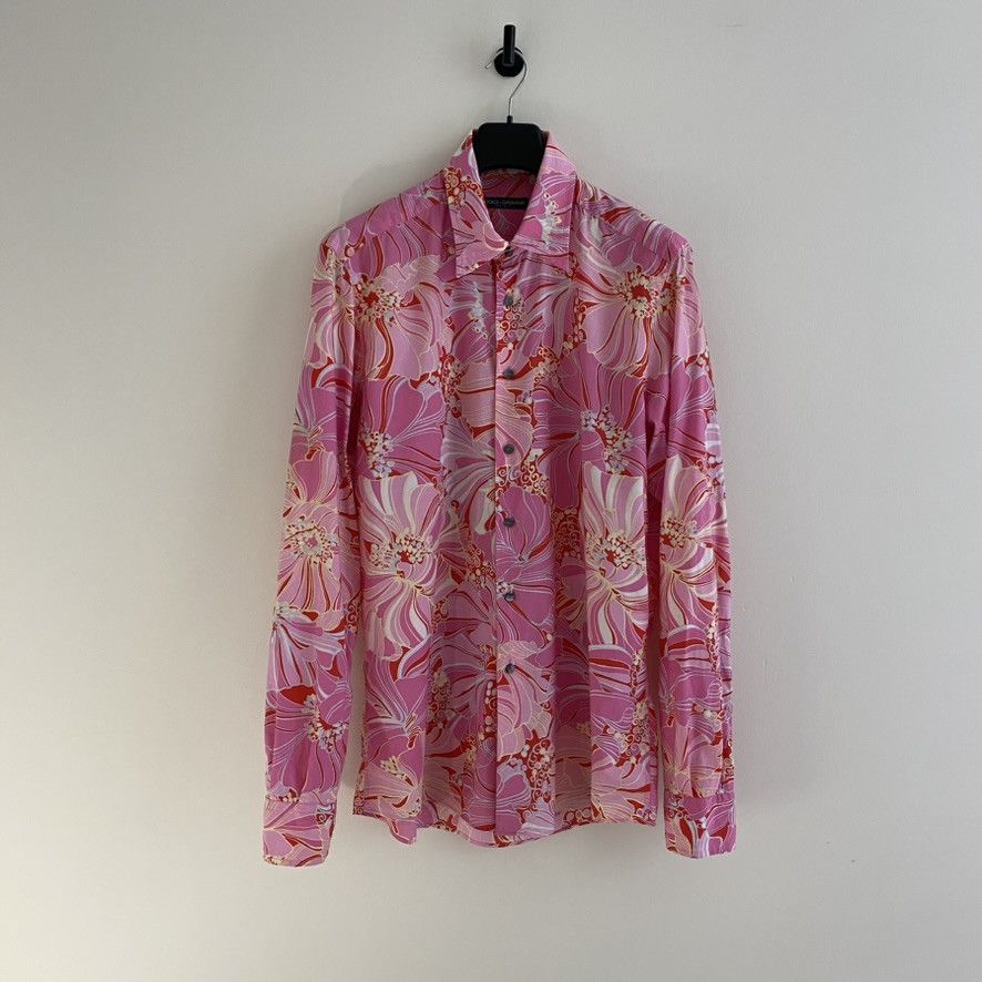 Dolce & Gabbana Pink Paisley Long Sleeve Button Up Shirt EU 44 Size US S / EU 44-46 / 1 - 1 Thumbnail
