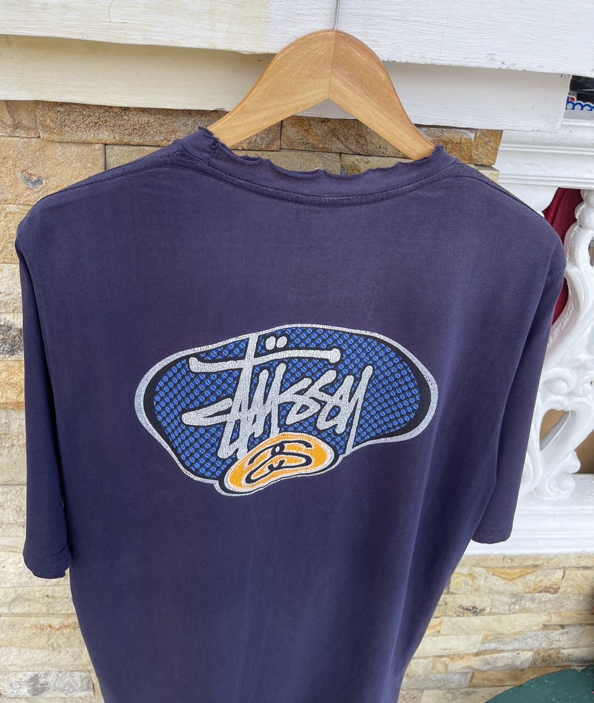 Stussy Vintage 90s Thrashed🔥STUSSY USA🔥Big Logo Sun Faded Tshirt Size US L / EU 52-54 / 3 - 8 Thumbnail