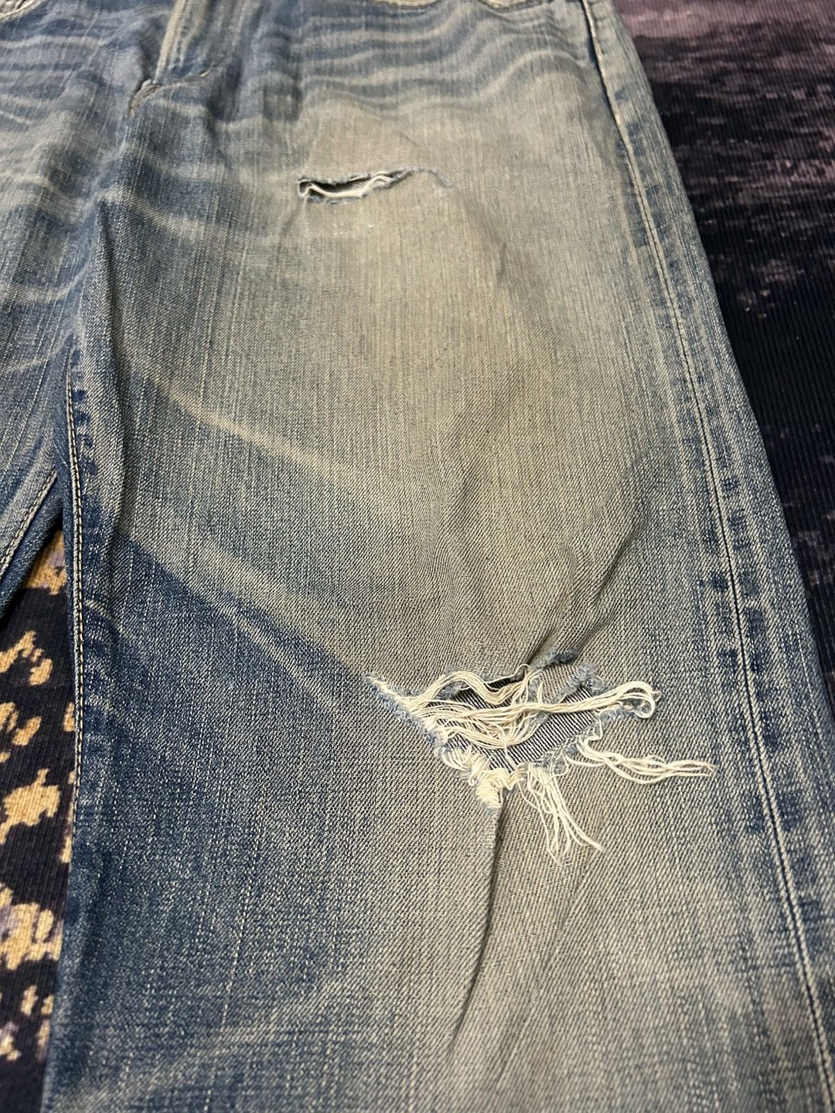 Edwin Vintage Edwin Japan Distressed Buckle Back Selvedge Jeans Size US 36 / EU 52 - 10 Thumbnail